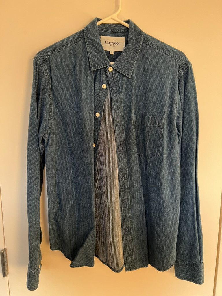 Corridor Blue Mini-Dot Long Sleeve Button Up Size US S / EU 44-46 / 1 - 1 Thumbnail