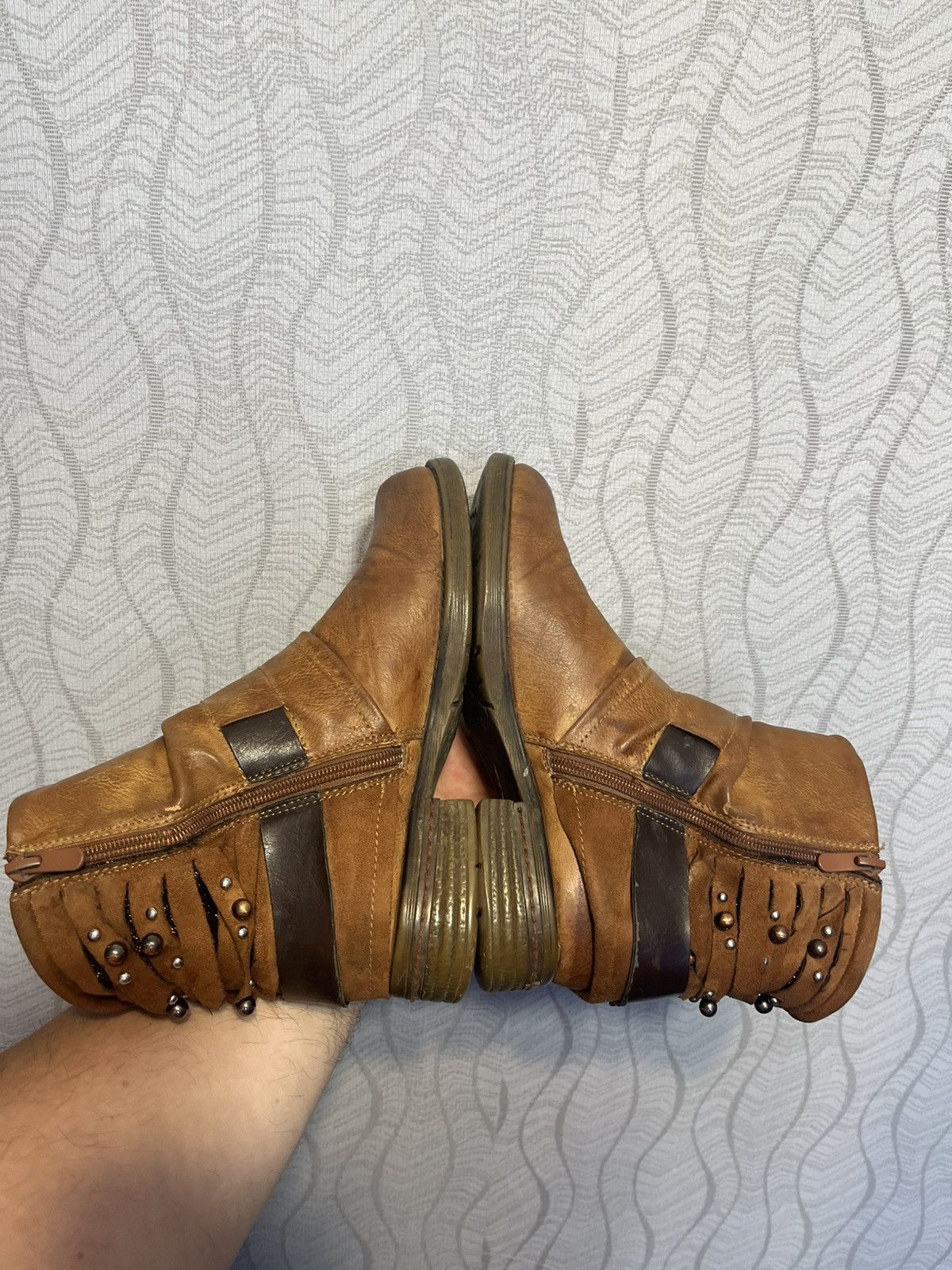 Diesel × Vintage Vintage Diesel Avant Garde Brown Ankle Boho Boots Size US 7 / IT 37 - 6 Thumbnail