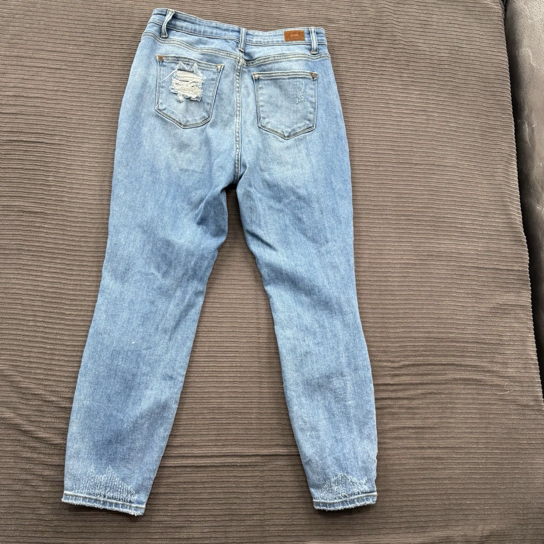 Vintage Judy Blue Jeans Women 28 Blue Cotton Denim High Rise Boyfriend Fit Comfort Stretch Regular Inseam 27 Size 28" / US 6 / IT 42 - 2 Thumbnail