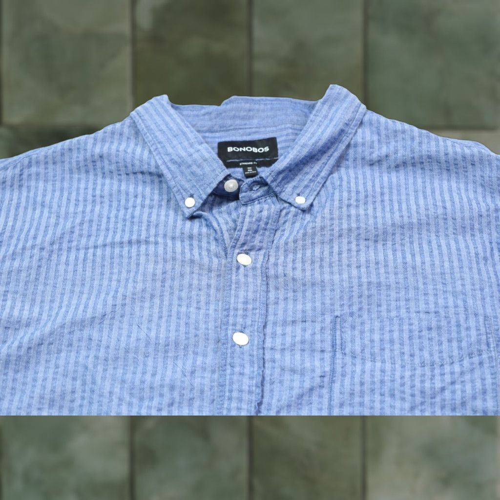 Bonobos Bonobos Shirt Mens 3XL Blue Striped Long Sleeve Button-Down Standard Shirt Size US XXL / EU 58 / 5 - 1 Thumbnail
