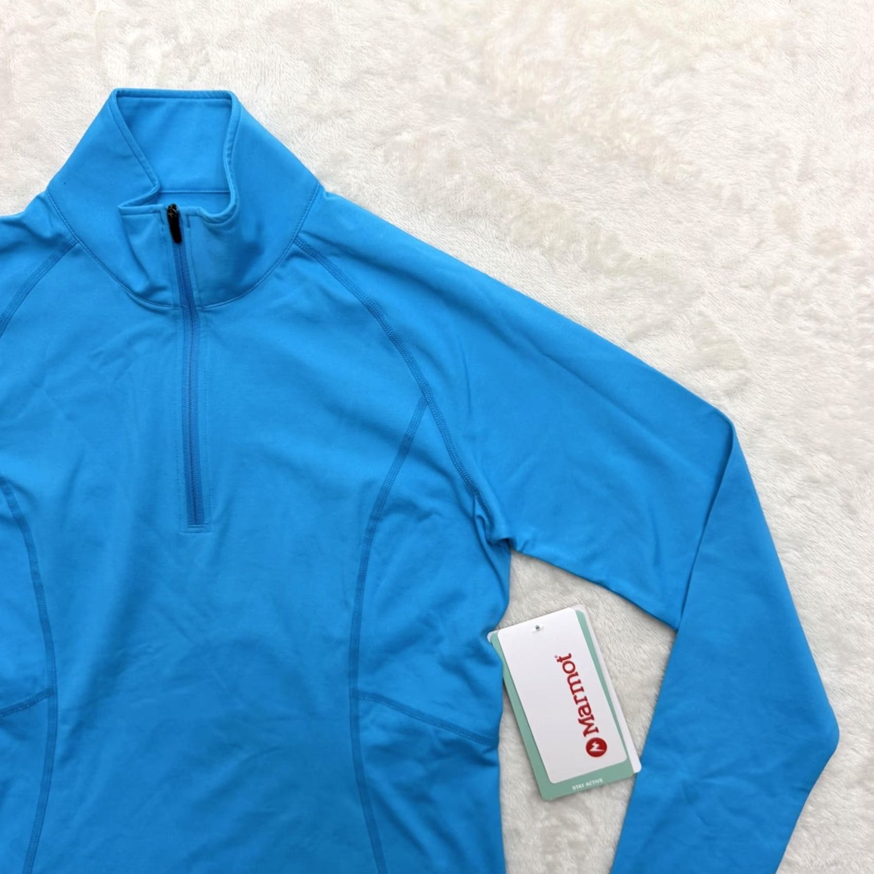 Marmot Marmot Meghan 1/2 Zip Mock Neck Sweatshirt Womens Small Blue Long Sleeve Athletic Activewear Shirts Size S / US 4 / IT 40 - 3 Thumbnail