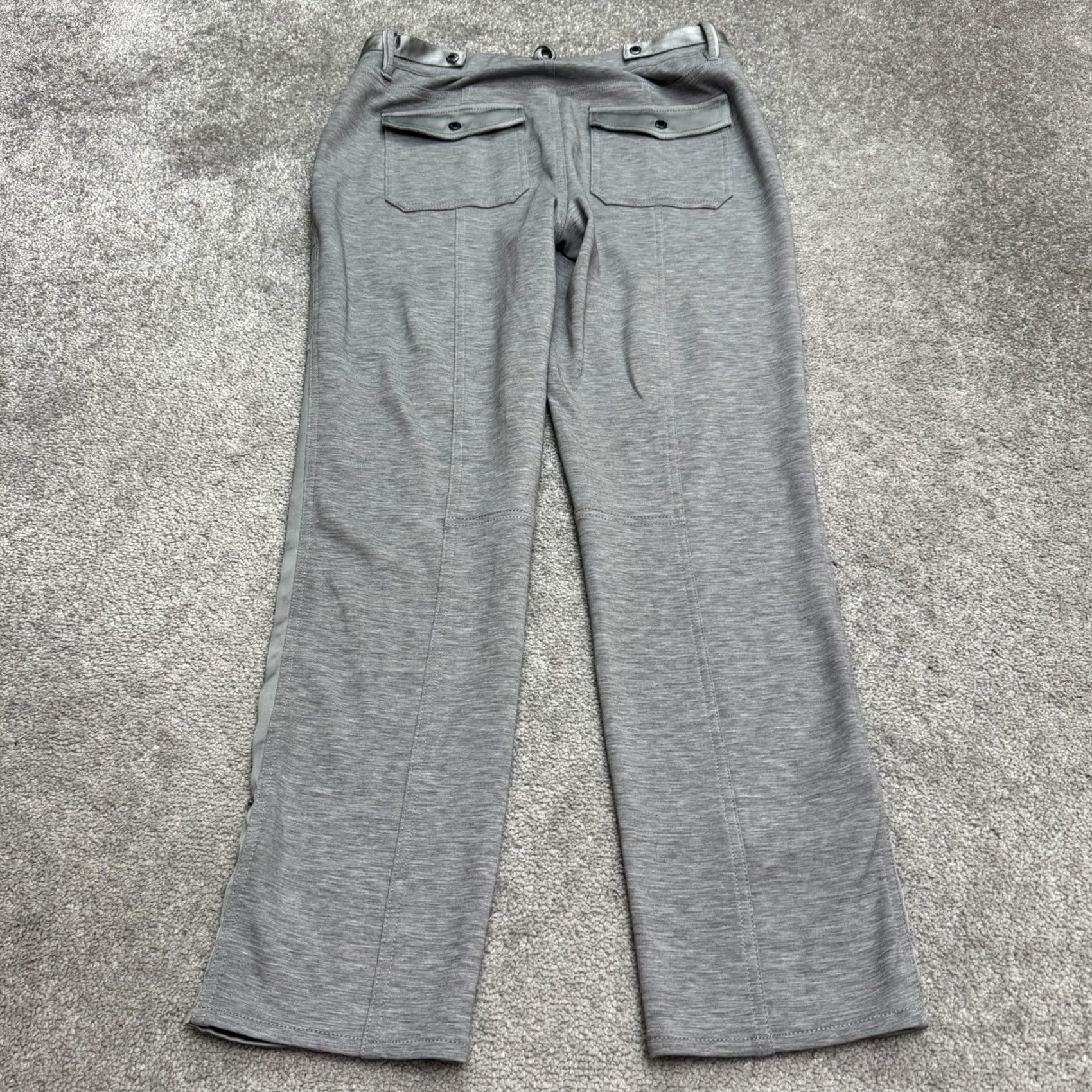 White House Black Market White House Black Market WKND Cropped Straight Leg Pants Women 8 Gray Satin Side Buttons Pockets Stretch Wearable Regular Size 30" / US 8 / IT 44 - 2 Thumbnail