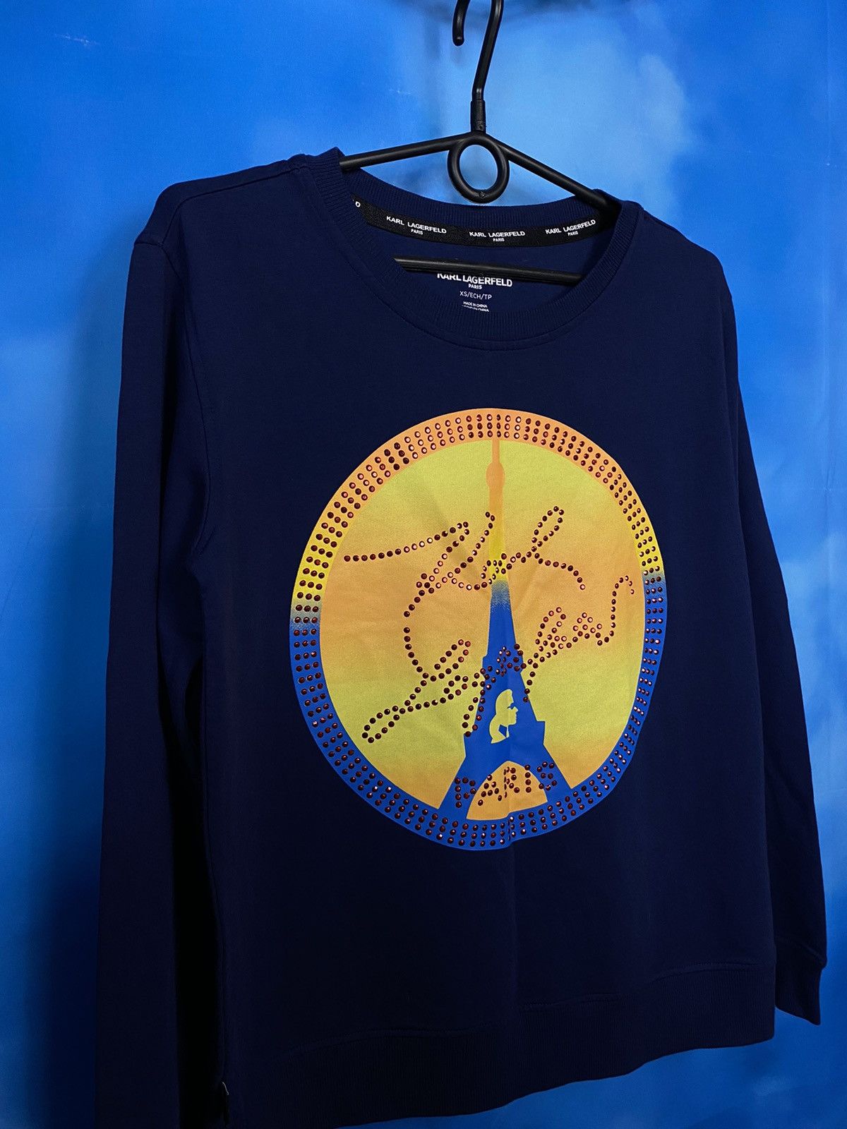 Japanese Brand × Karl Lagerfeld × Vintage NEW💥 KARL LAGERFELD PARIS RHINESTONE SWEATSHIRT Size S / US 4 / IT 40 - 2 Thumbnail