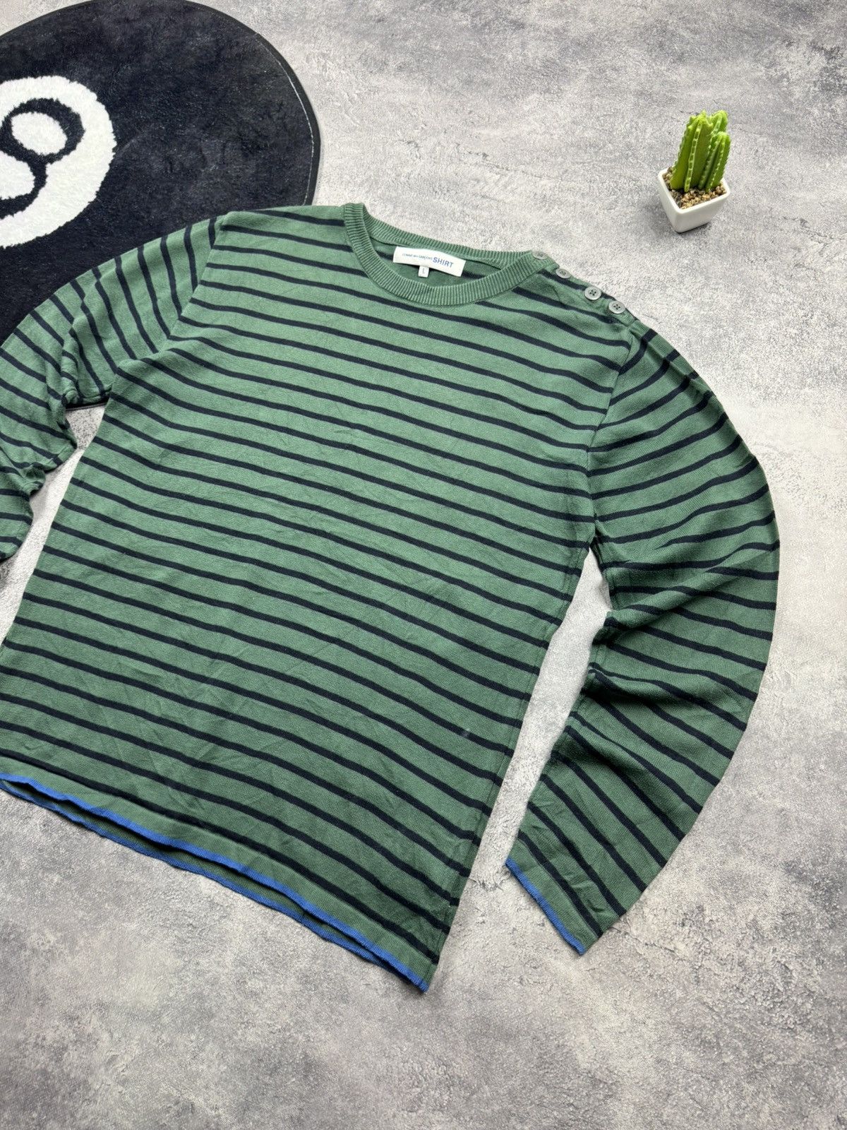 Comme des Garcons Comme des Garçons SHIRT Striped Knit Long Sleeve Top Size US L / EU 52-54 / 3 - 3 Thumbnail