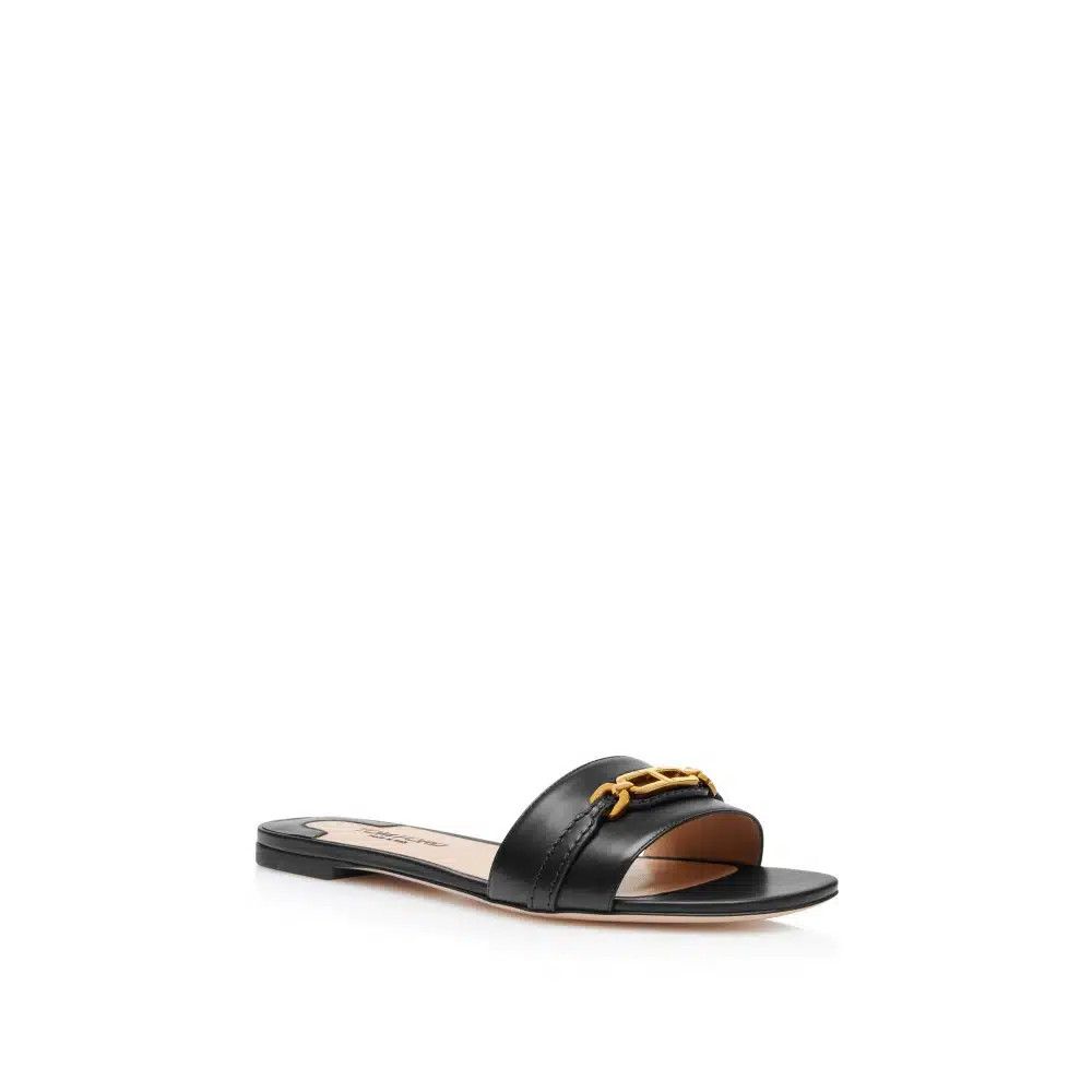 Tom Ford o1loc1c0326 W3526 Palmellato Effect Leather Slides in Black Size US 10 / IT 40 - 2 Thumbnail