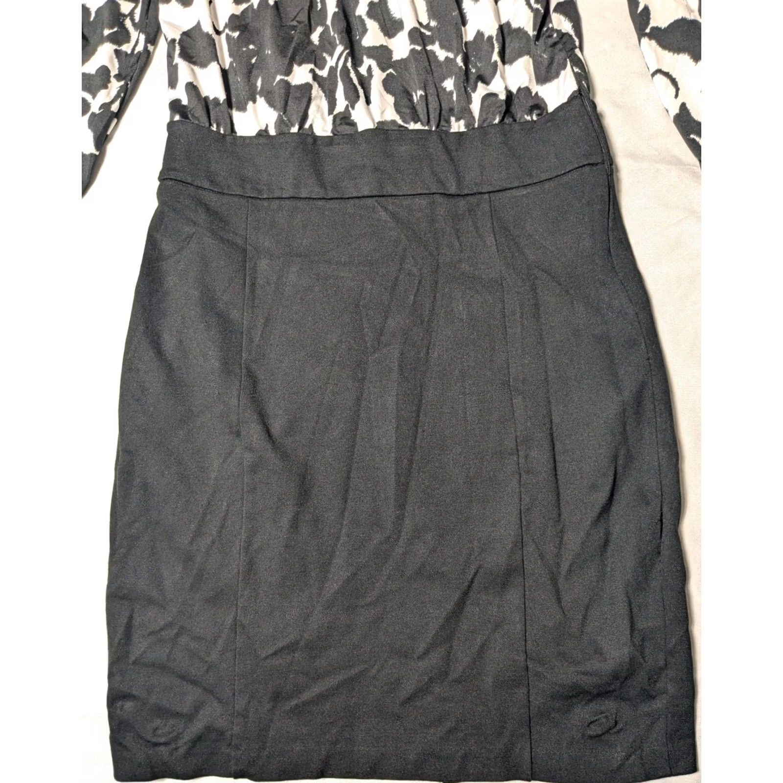 Vintage INC INTERNATIONAL CONCEPTS Women M Black White Floral Sheath Dress Size M / US 6-8 / IT 42-44 - 3 Thumbnail