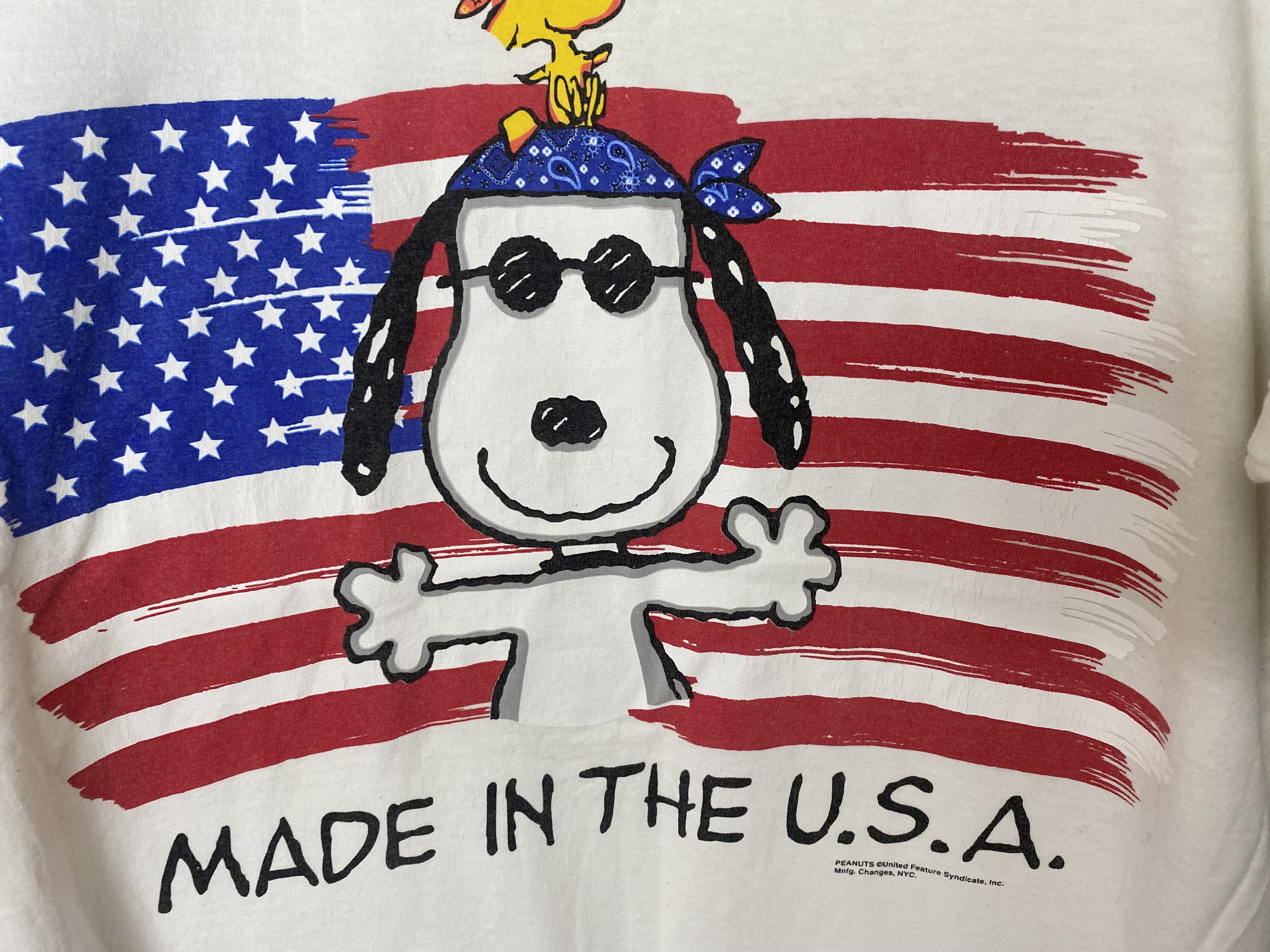 Snoop Dogg × Vintage PEANUTS WOODSTOCK SNOOPY T SHIRT 90s USA FLAG SINGLE STITCH Size US L / EU 52-54 / 3 - 3 Thumbnail