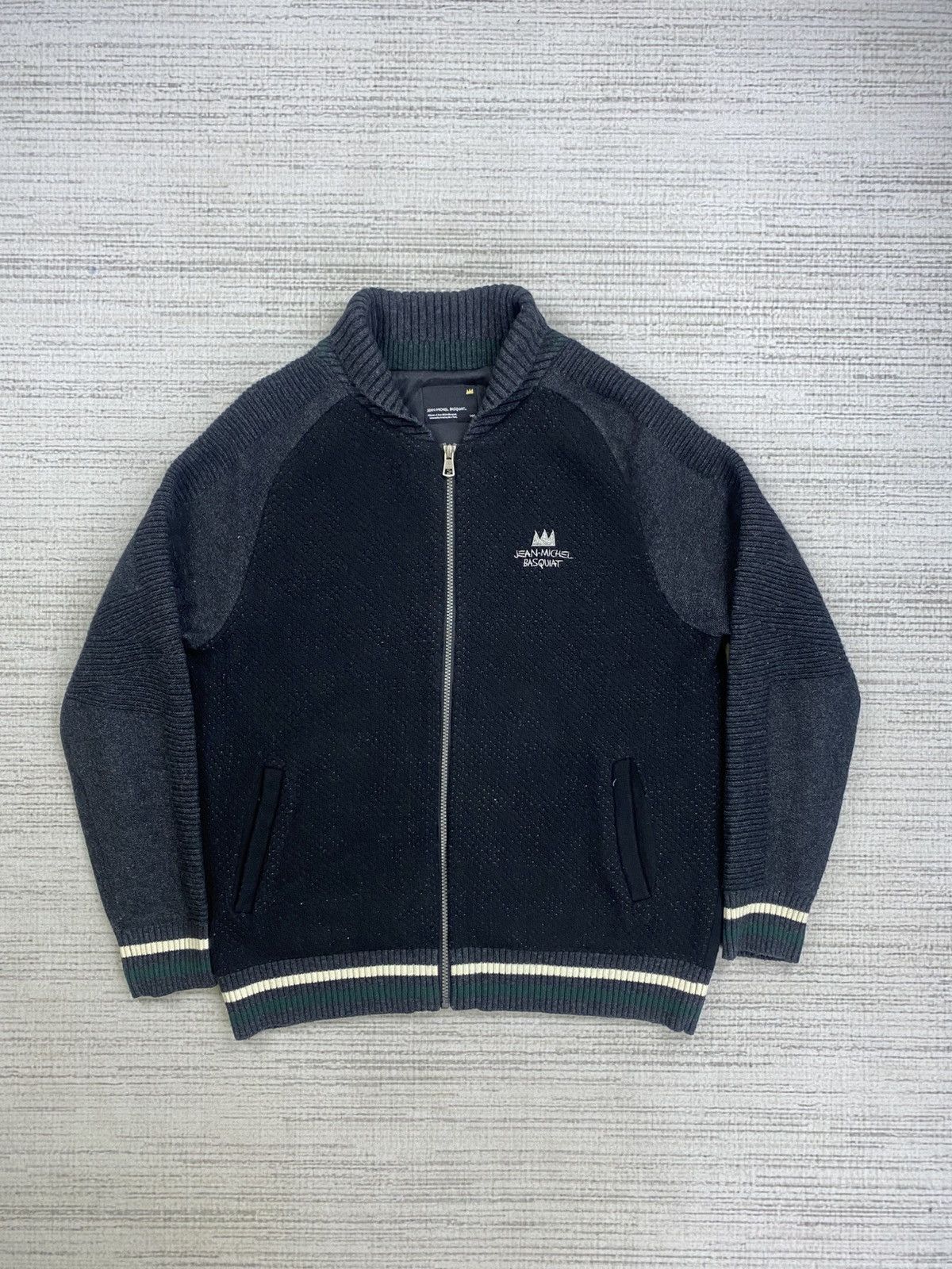 Jean-Michel Basquiat × Vintage Vintage Jean Michael Basquiat Embroidery Logo Zipper Jacket Size US M / EU 48-50 / 2 - 1 Thumbnail