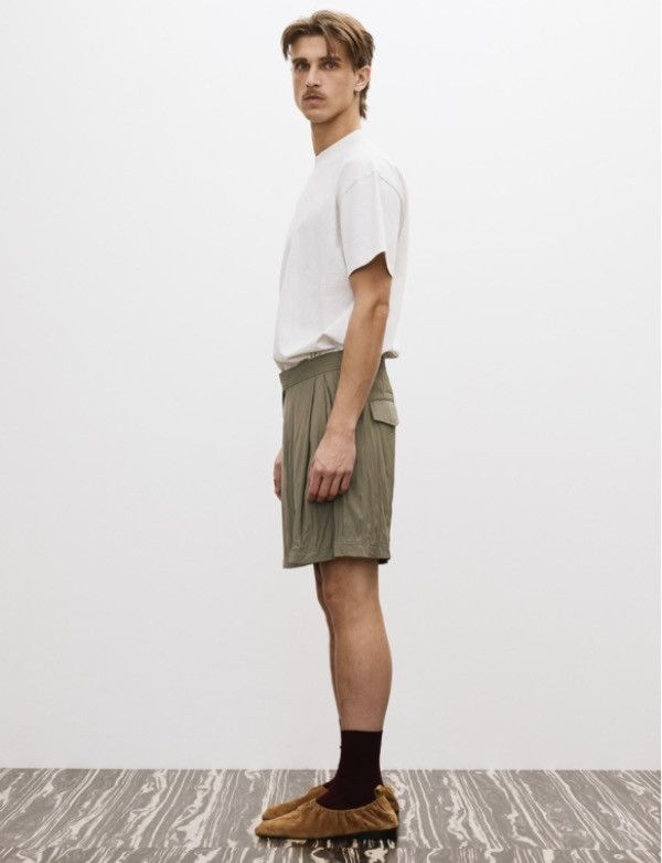 RECTO RECTO RM 25S Wrinkle Detail Belted Shorts in Dark Khaki Size US 32 / EU 48 - 3 Thumbnail