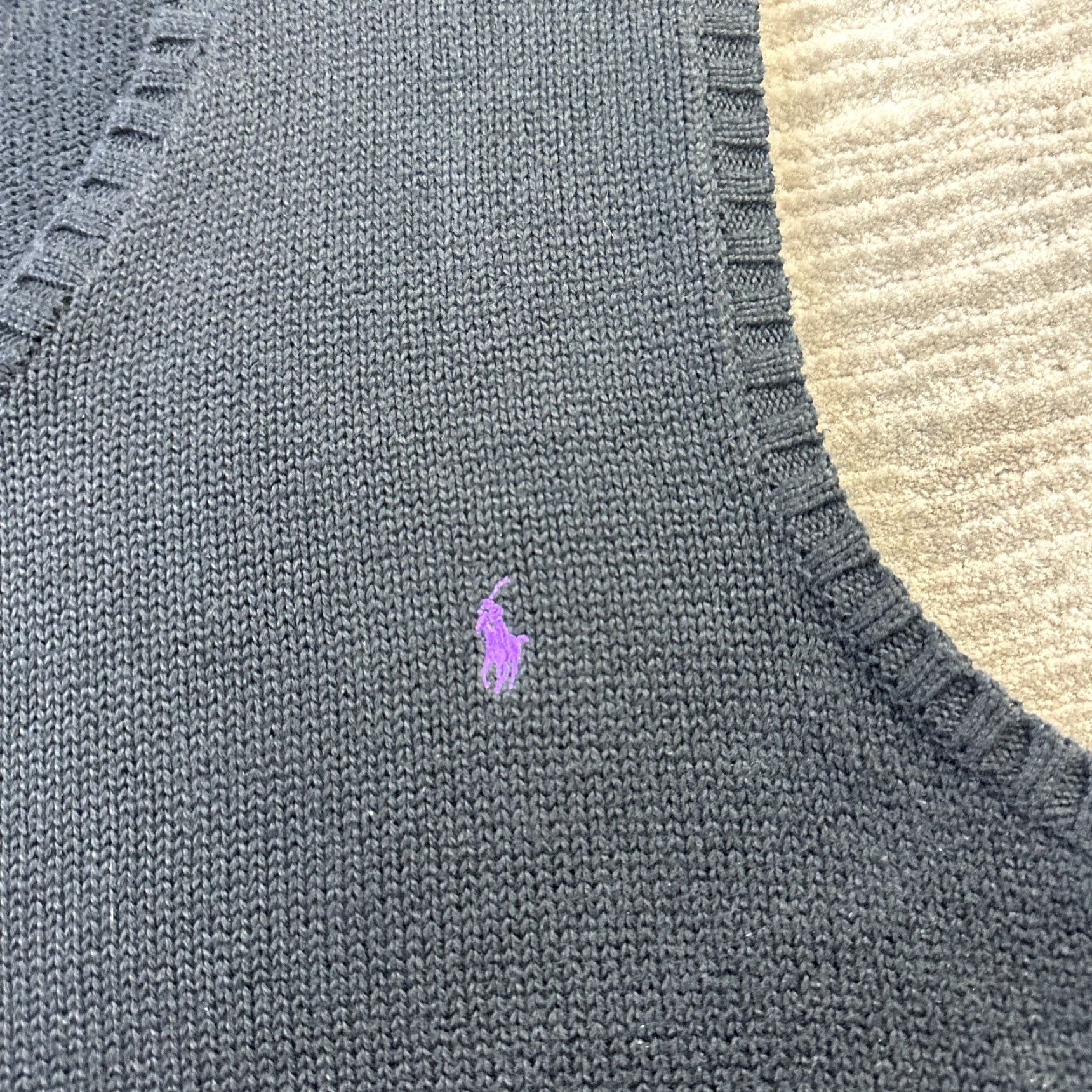 Polo Ralph Lauren VINTAGE Polo Ralph Lauren Vest Mens Large Black Knit Polo Ralph Lauren Sweater Vest Mens L Black Knit Logo 80s 90s Tennis Golf All Seasons Size US L / EU 52-54 / 3 - 4 Thumbnail