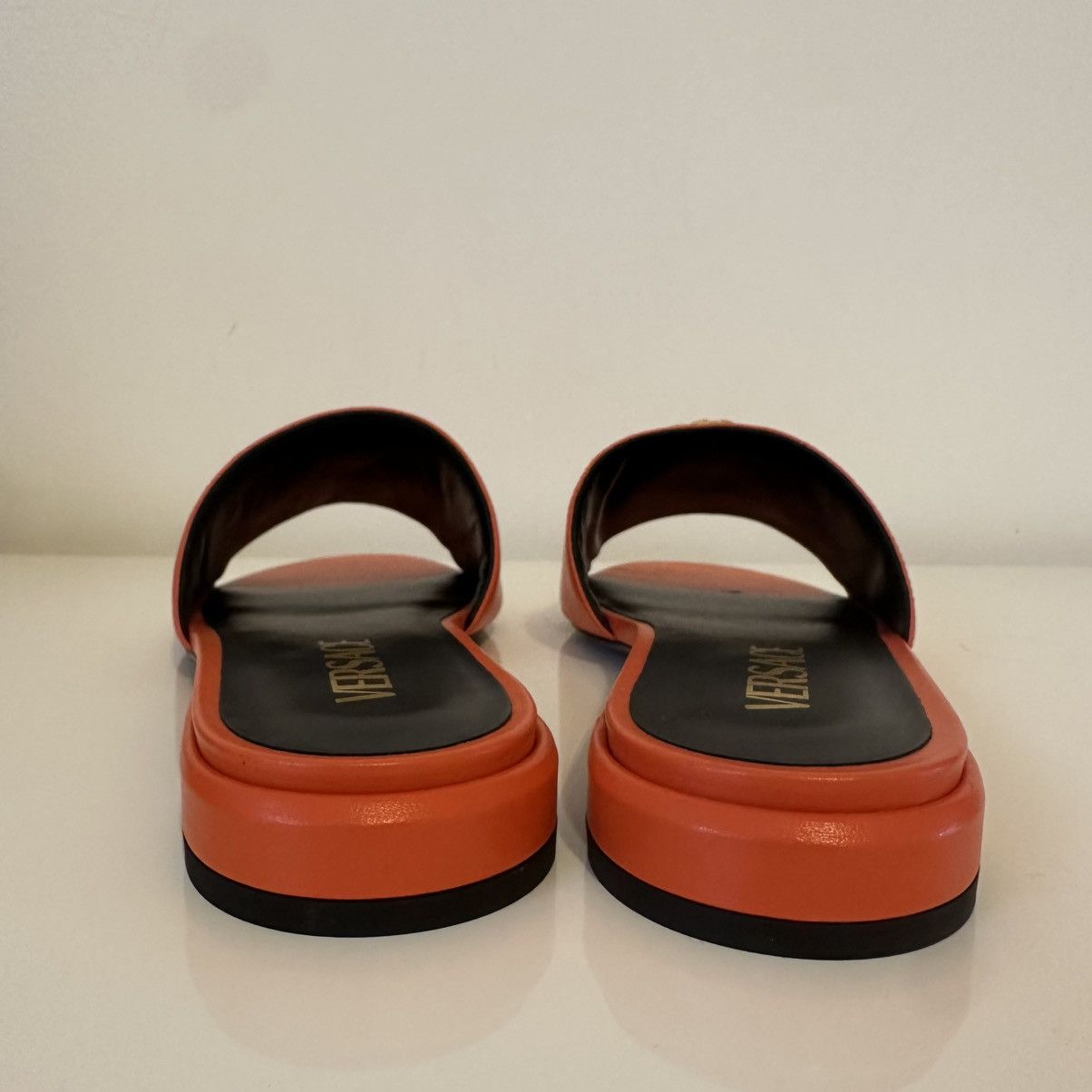Versace Versace Orange Slides with Gold Medusa Accents Size US 11 / IT 41 - 6 Thumbnail