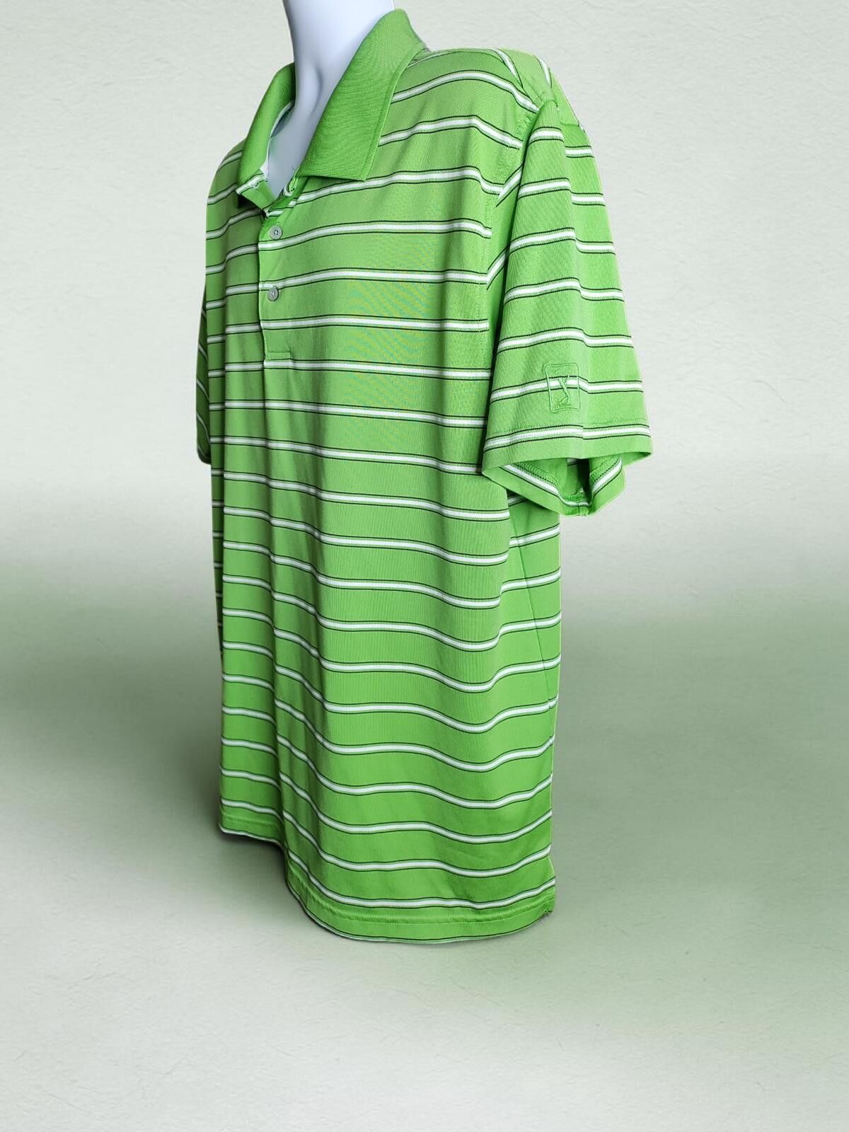 PGA Tour PGA TOUR Green Striped Golf Polo Shirt Size US L / EU 52-54 / 3 - 3 Thumbnail