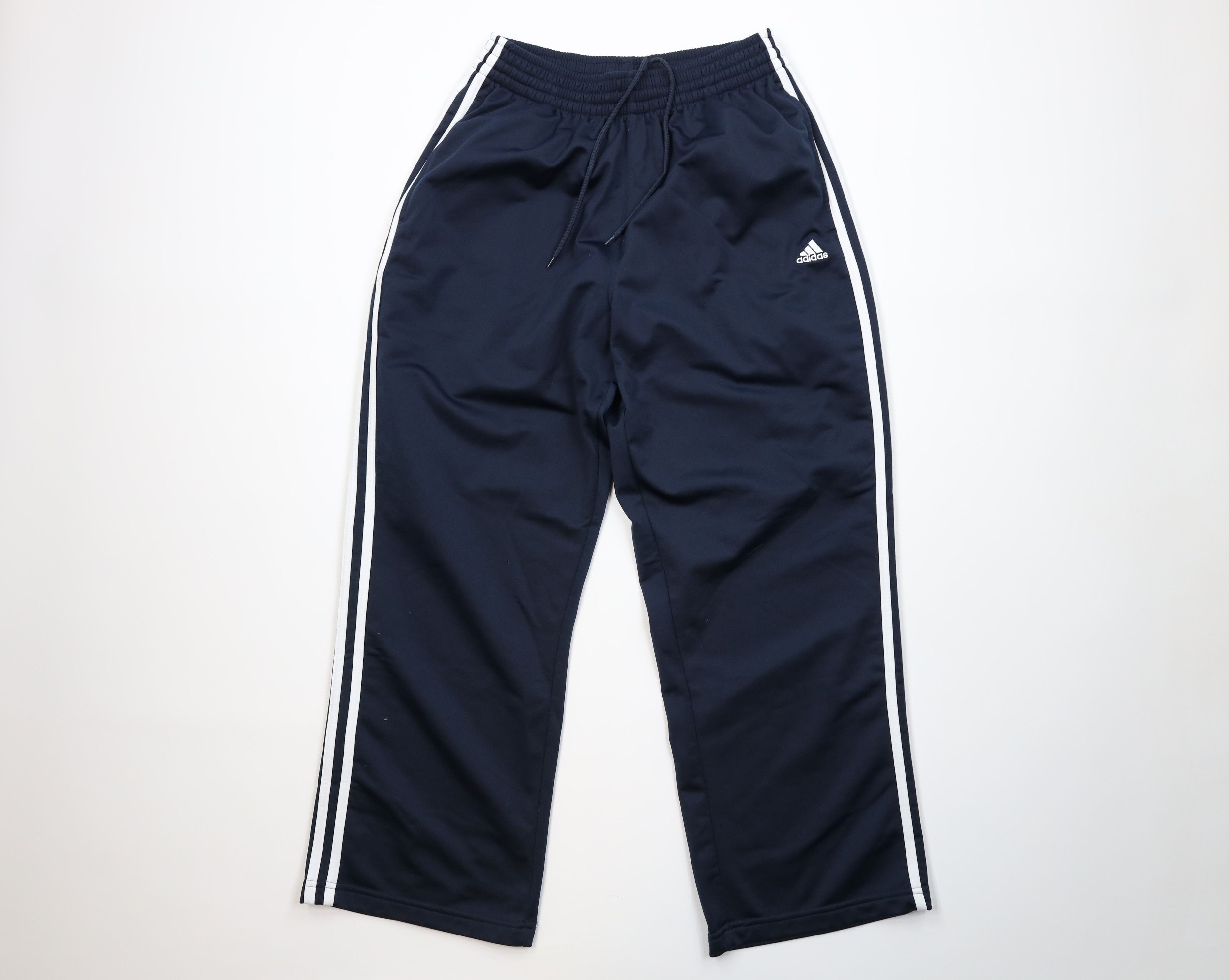 Vintage Y2K Adidas Striped Wide Leg Sweatpants Pants Blue