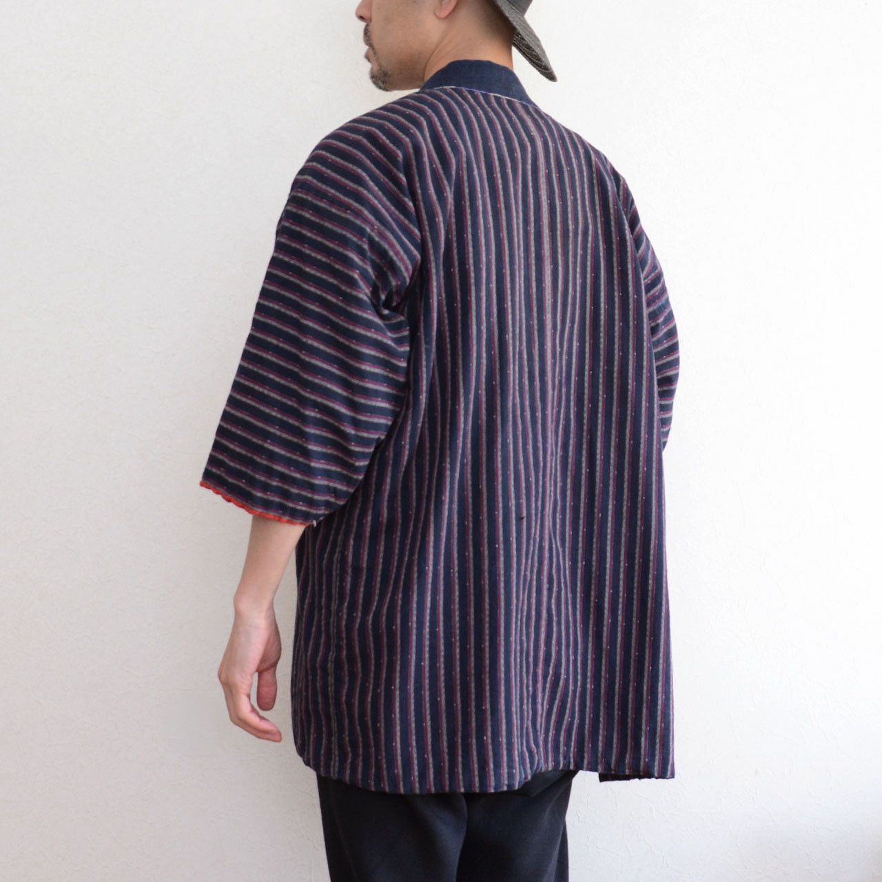 Japanese Brand Vintage Japanese Noragi Jacket Indigo Stripe Cotton Size US M / EU 48-50 / 2 - 13 Thumbnail