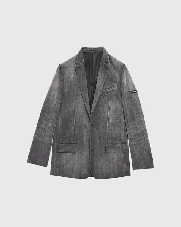 Balenciaga Japanese Denim Washed Jacket Black Size US L / EU 52-54 / 3 - 1 Thumbnail
