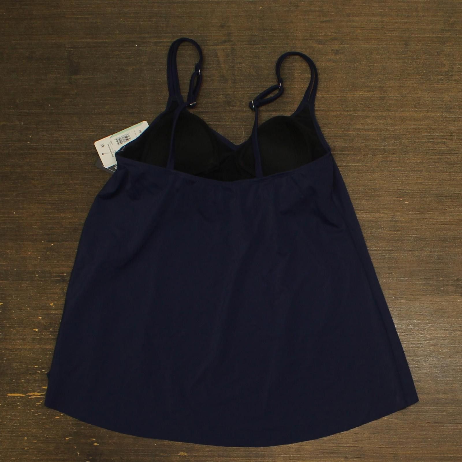 Other Nwt Swim Solutions High-low Tankini Top 806843 Navy Blue 10 Size ONE SIZE - 2 Thumbnail