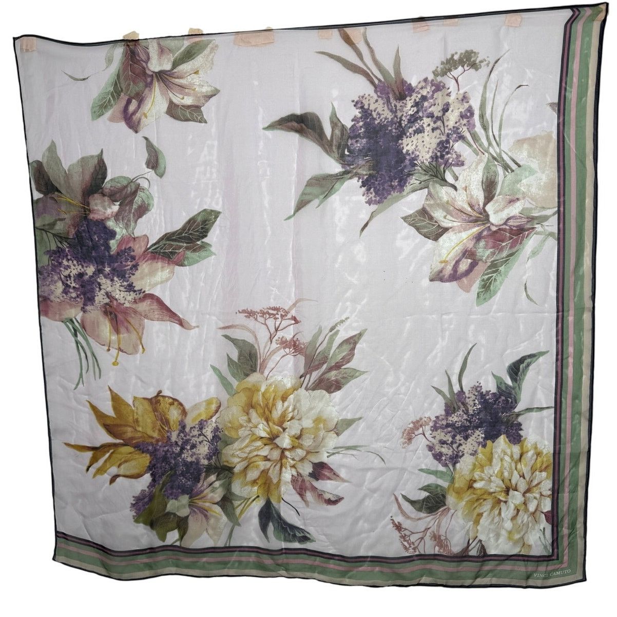 Vince Camuto Vince Camuto floral chiffon square scarf pink green 43” Size ONE SIZE - 2 Thumbnail