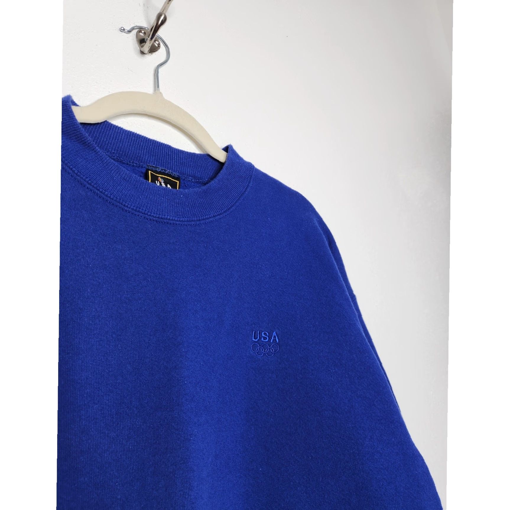 Vintage VINTAGE USA Olympics Sweatshirt Large L Unisex Adults Blue Pullover Crewneck 90s Spellout Logo Size US L / EU 52-54 / 3 - 3 Thumbnail