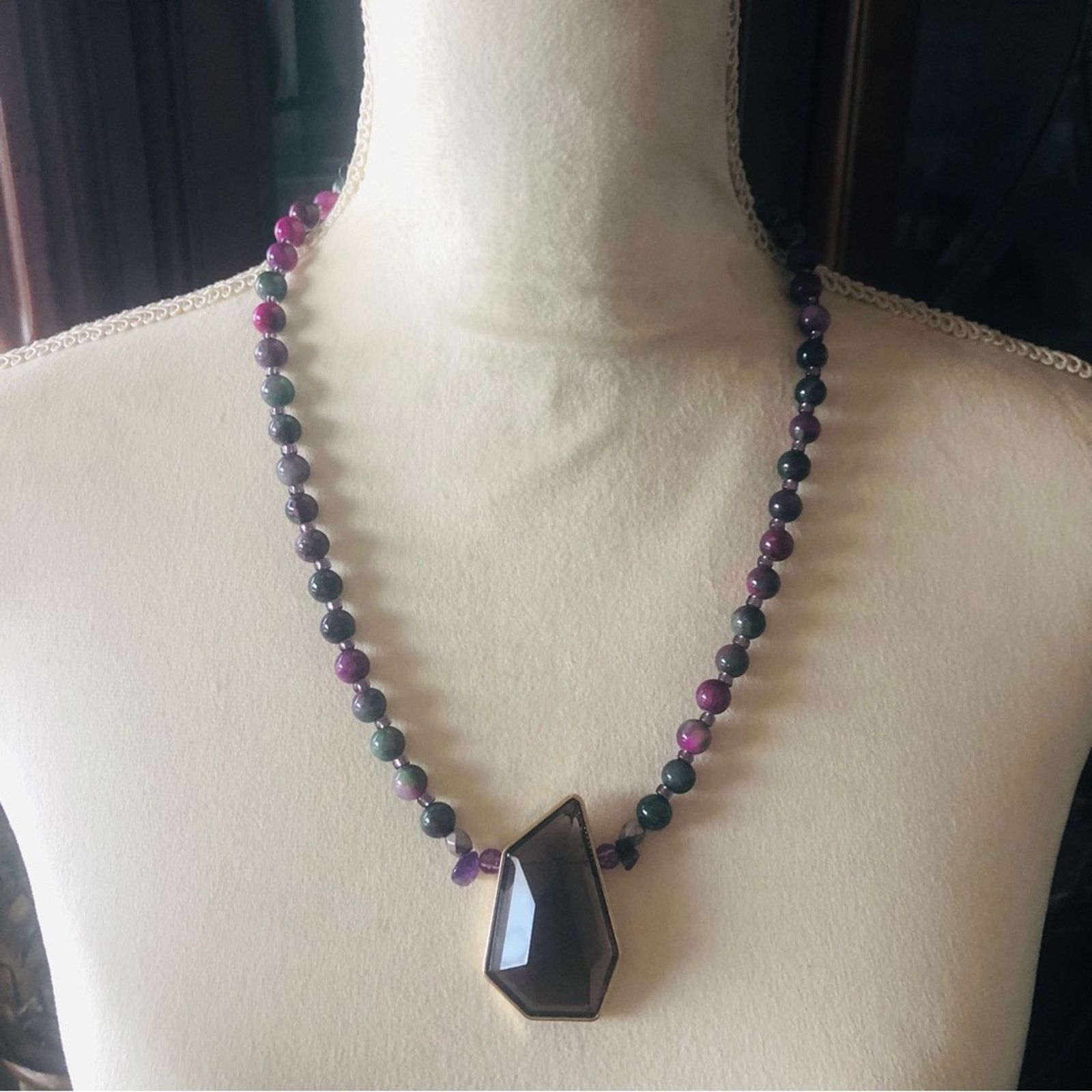 Handmade Handcrafted genuine ruby in zoisite topaz pendant necklace Size ONE SIZE - 2 Thumbnail