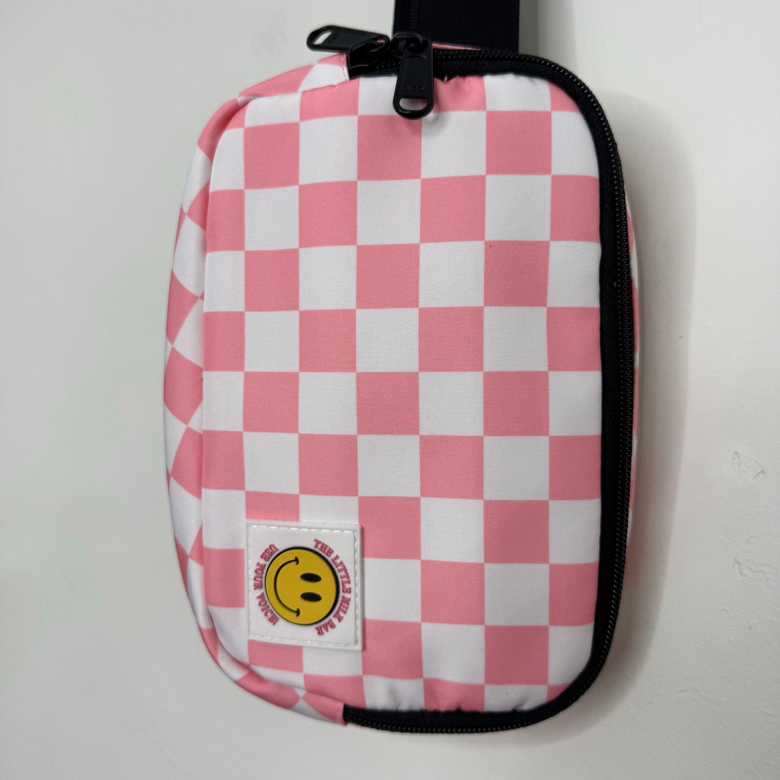Other The Little Milk Bar Pink Checkered Smiley Face Fanny Pack Be Size ONE SIZE - 2 Thumbnail