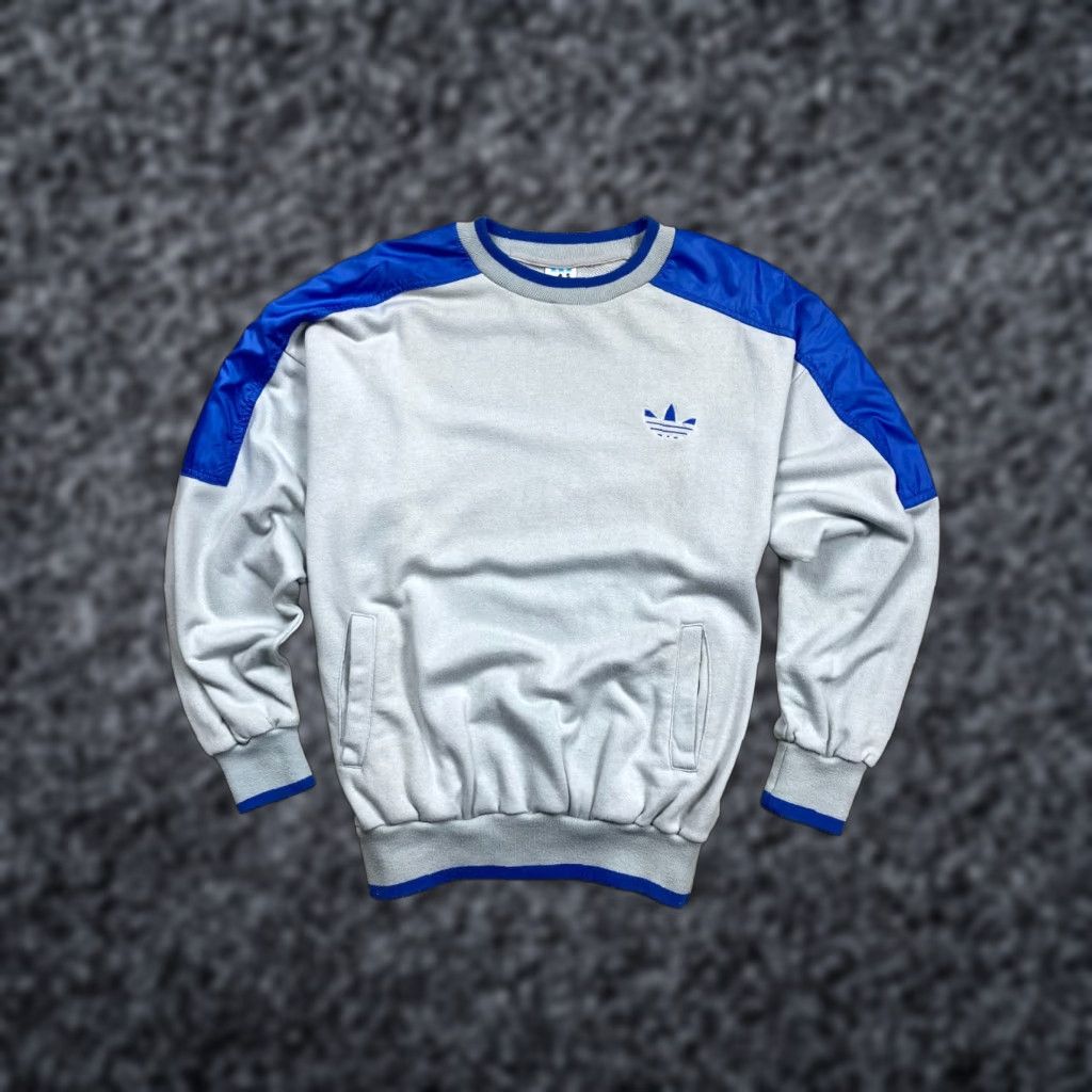 Adidas ADIDAS 90s Vintage Mens Tracksuit Sweatshirt + Pants M Gray 90s Mens Tracksuit Shirt Pants Set Size US M / EU 48-50 / 2 - 1 Thumbnail