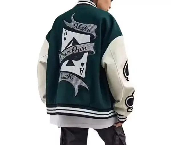 Other Make Your Own Luck Green Varsity Jacket Size US M / EU 48-50 / 2 - 4 Thumbnail