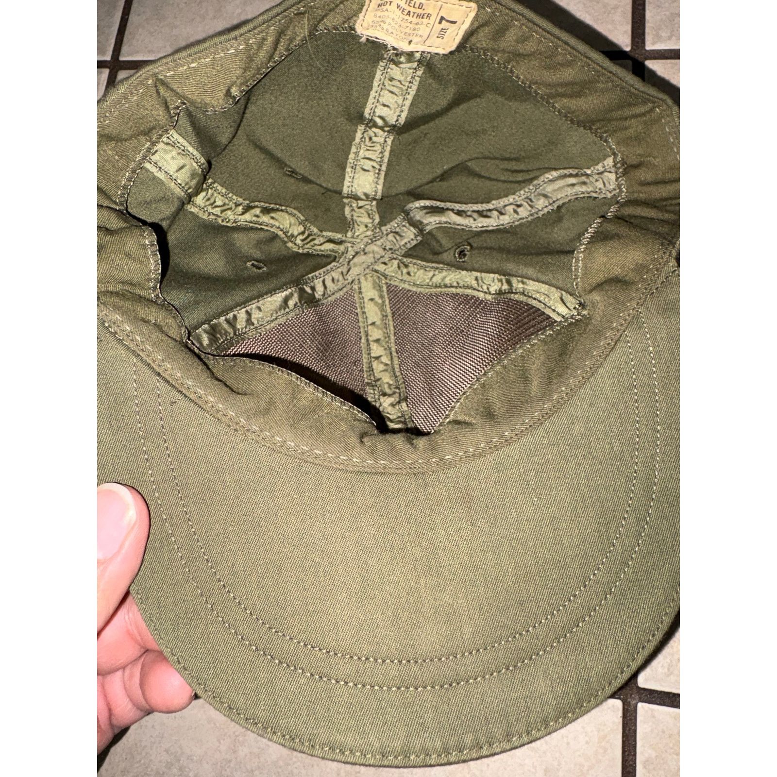 Vintage Vintage US Army veteran field uniform hat green size 7 Size 26 - 4 Thumbnail
