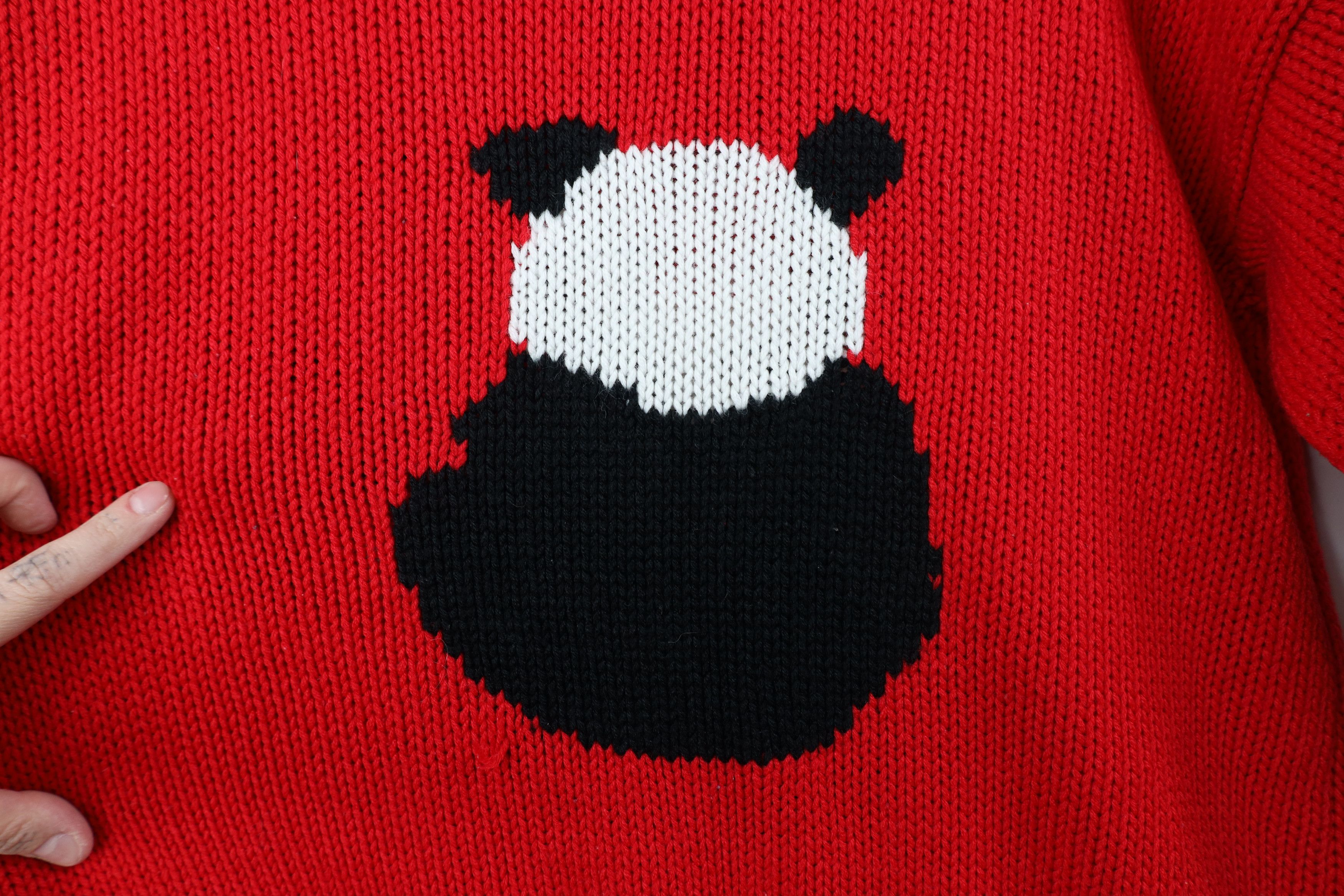 Vintage Vintage 90s Streetwear Panda Bear Knit Crewneck Sweater Size 3XL / US 20-22 - 10 Thumbnail