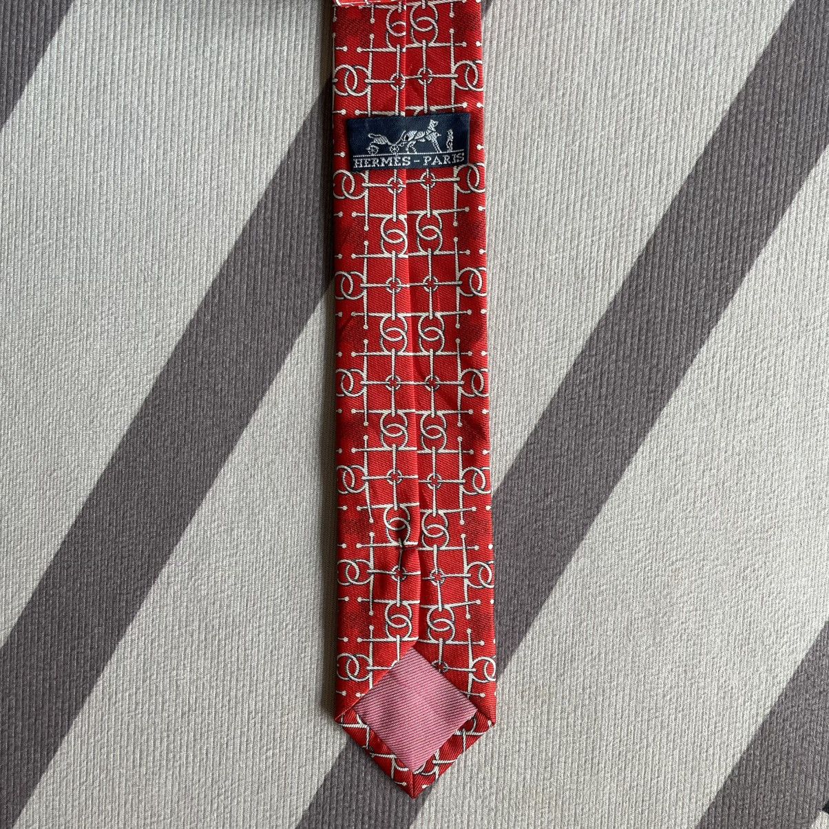 Hermes Vintage Hermes Geometric Silk Necktie Size ONE SIZE - 3 Thumbnail