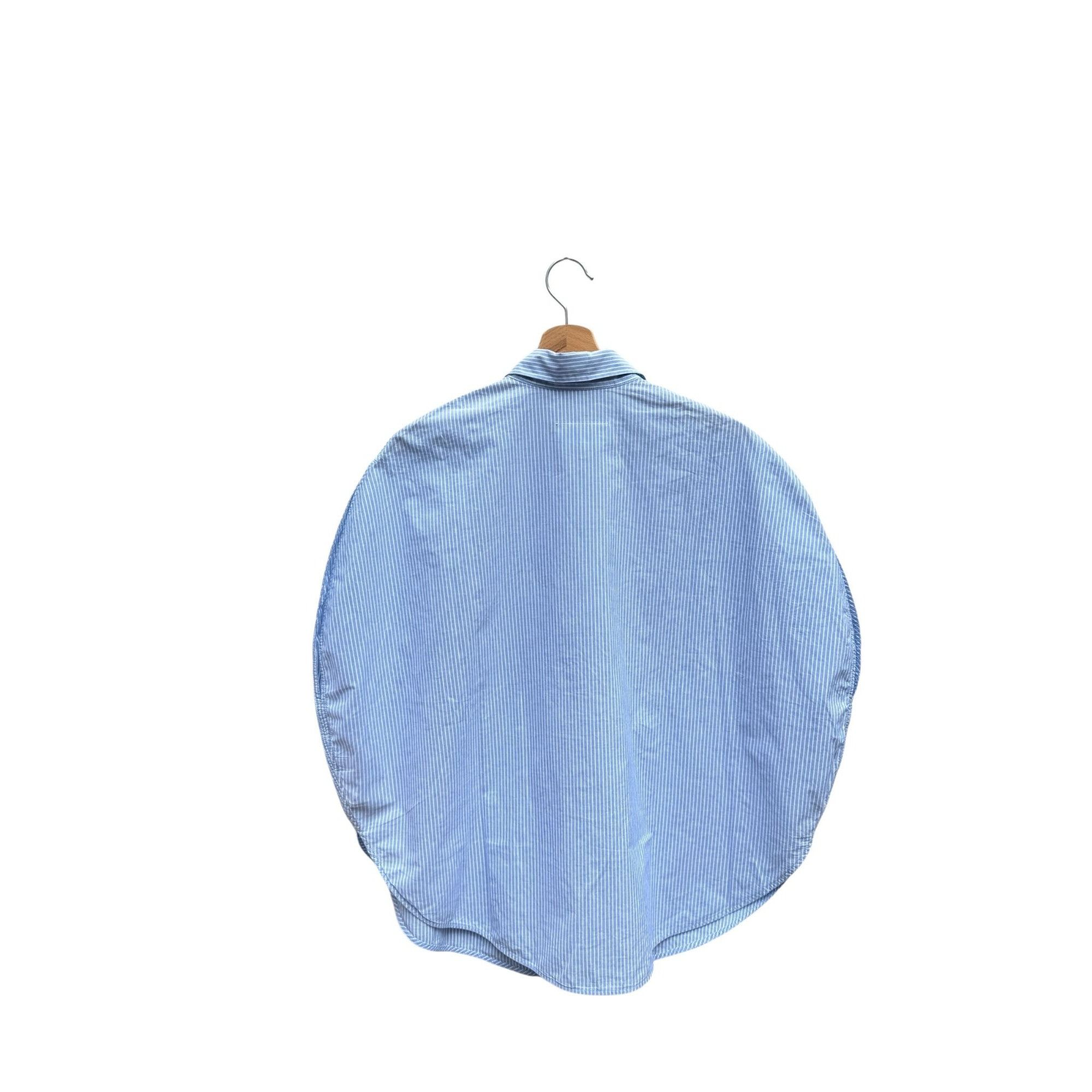 Maison Margiela SS 2019 White & Blue Striped Circular Shirt Size M / US 6-8 / IT 42-44 - 3 Thumbnail