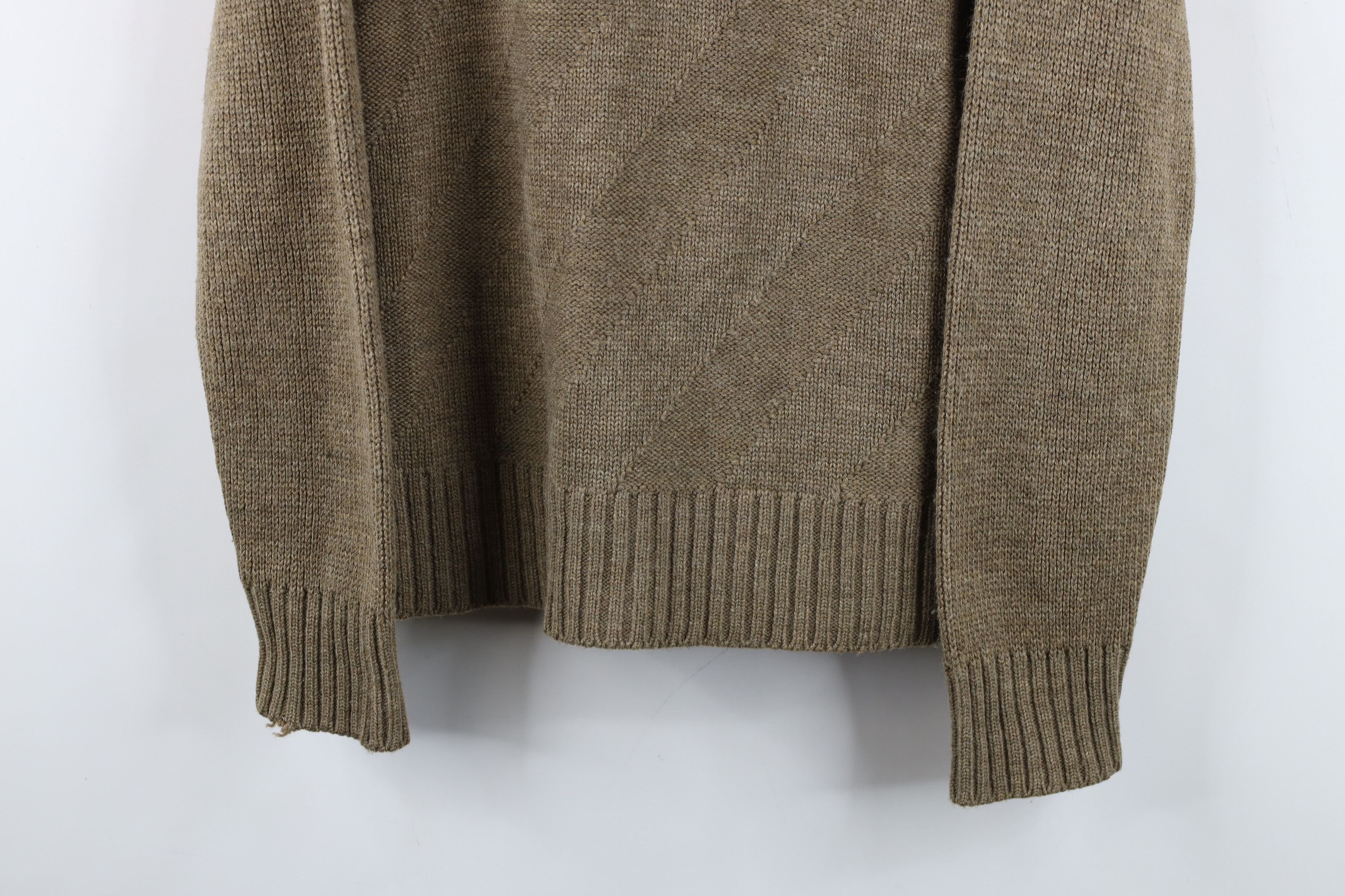 Vintage Vintage 90s Streetwear Knit Henley Sweater Beige Brown Size US M / EU 48-50 / 2 - 3 Thumbnail