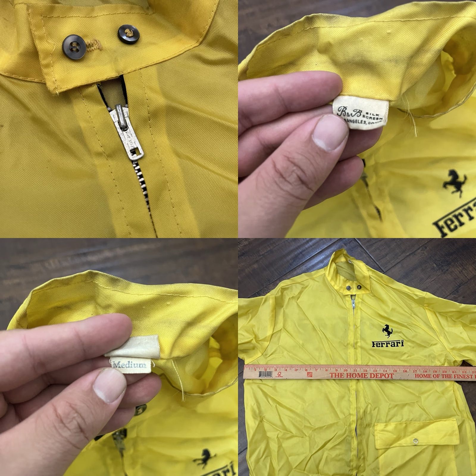 Ferrari VINTAGE Ferrari Owners Club Jacket Windbreaker Mens Medium Yellow Full Zip 70s 80s Cars Racing Zipper Size US M / EU 48-50 / 2 - 8 Thumbnail