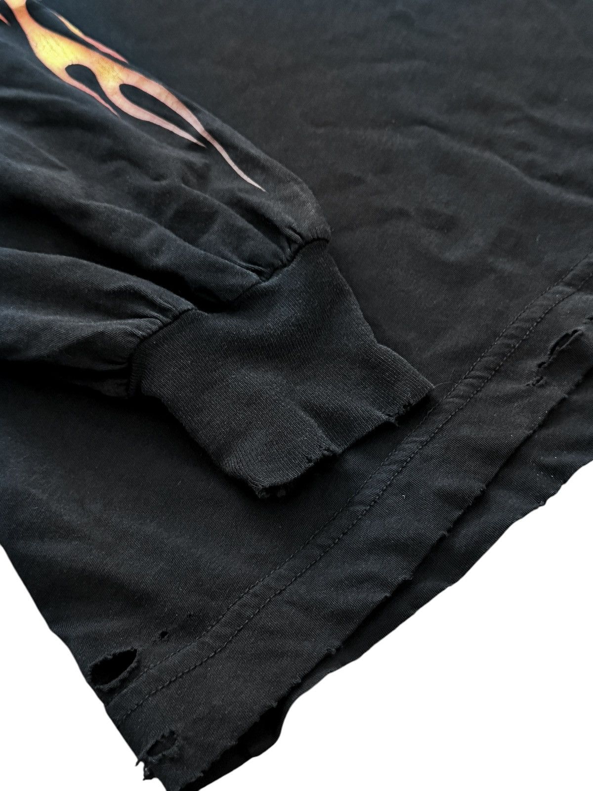 Balenciaga “Vintage” Washed Out Distressed Flame Longsleeve Size US M / EU 48-50 / 2 - 8 Thumbnail