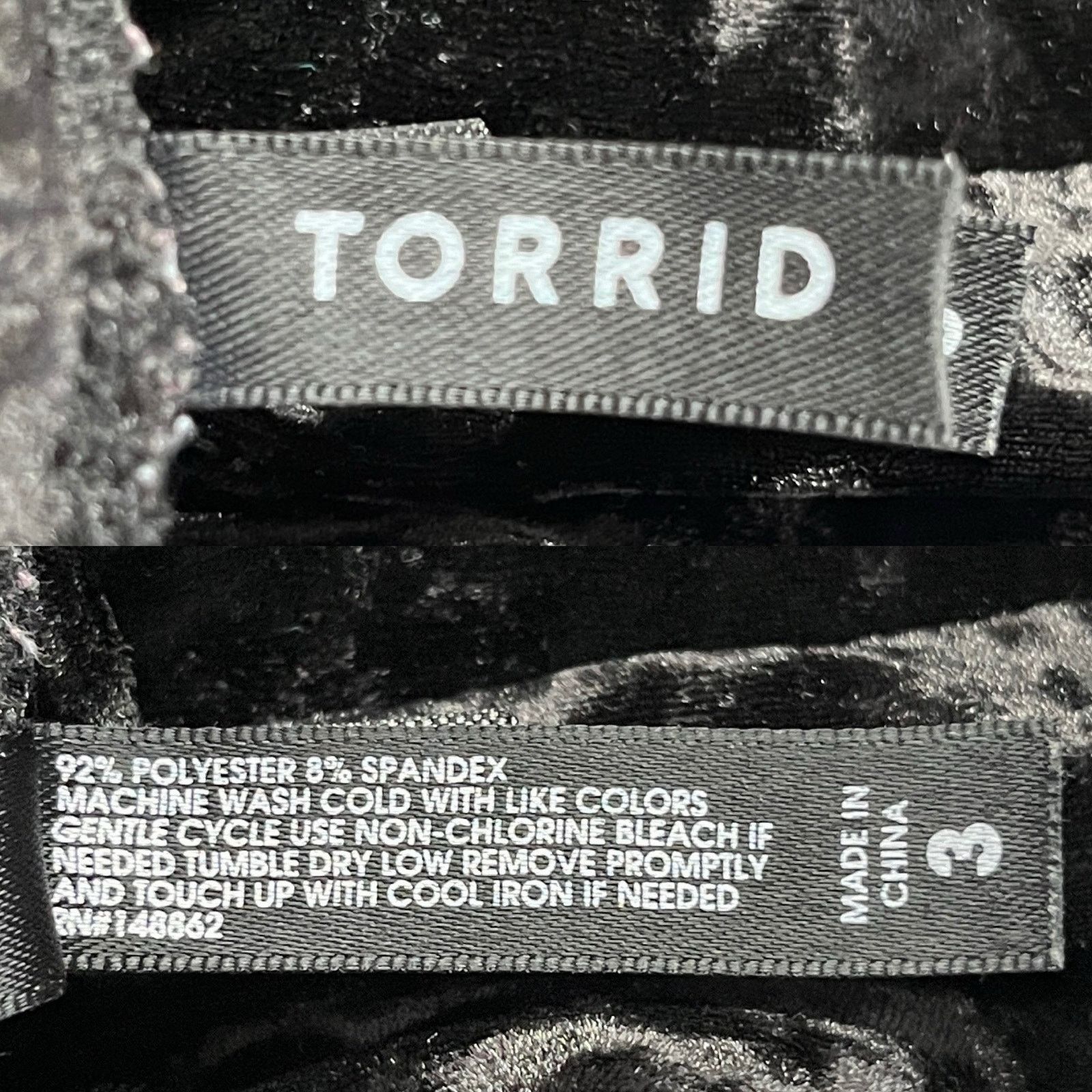 Other Torrid Pants Black Crushed Velvet Pull On 3 3X Elastic Waist Size 40" / US 18 - 7 Thumbnail