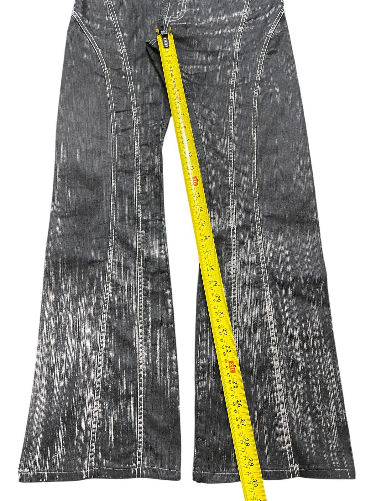 In The Attic Vintage Japan In The Attic Faded Wash Spiral Flocked Flare Size US 29 - 13 Thumbnail