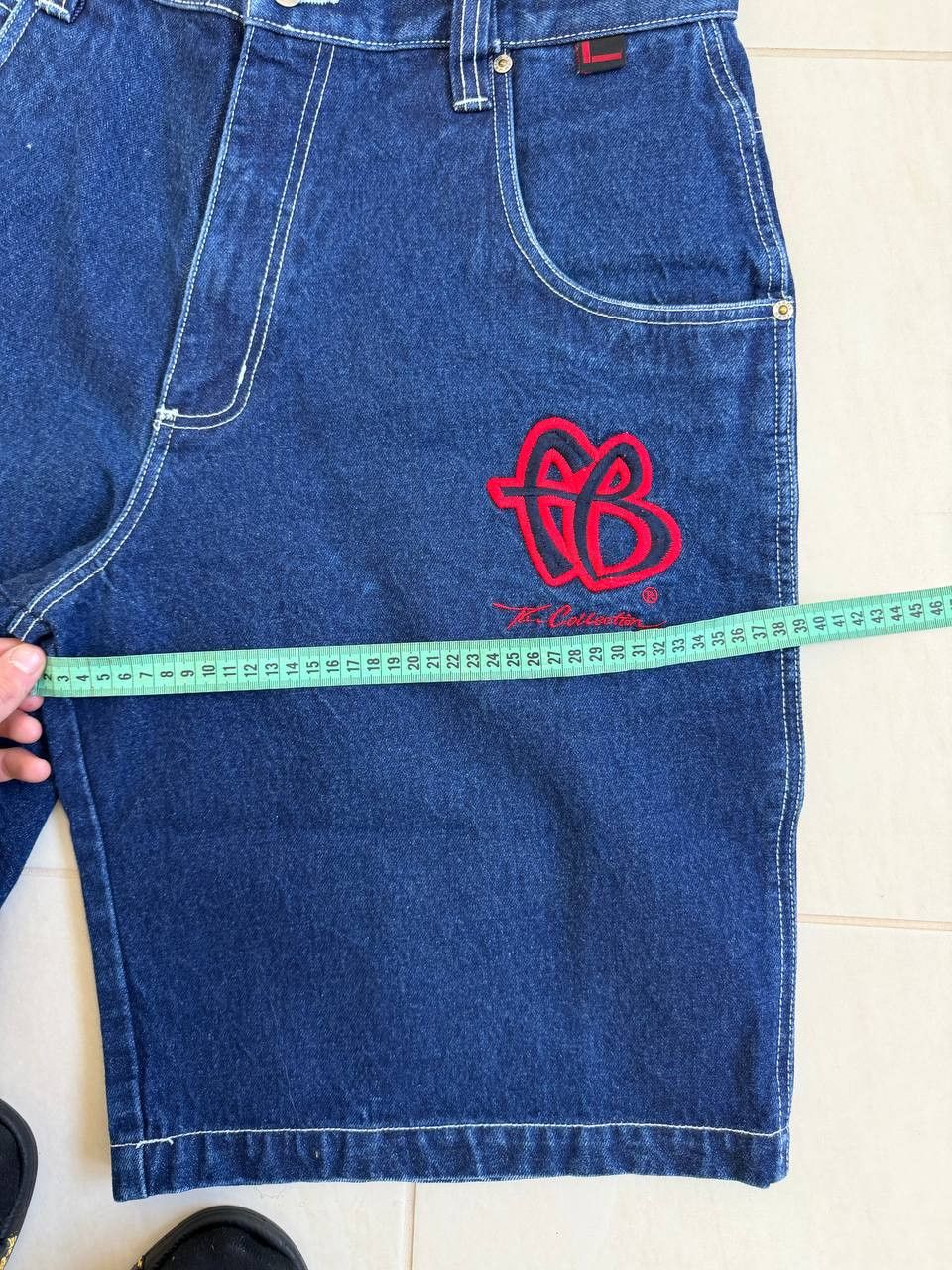 Fubu Vintage Y2K FUBU Baggy Blue Denim Shorts JNCO Style Size US 32 / EU 48 - 13 Thumbnail