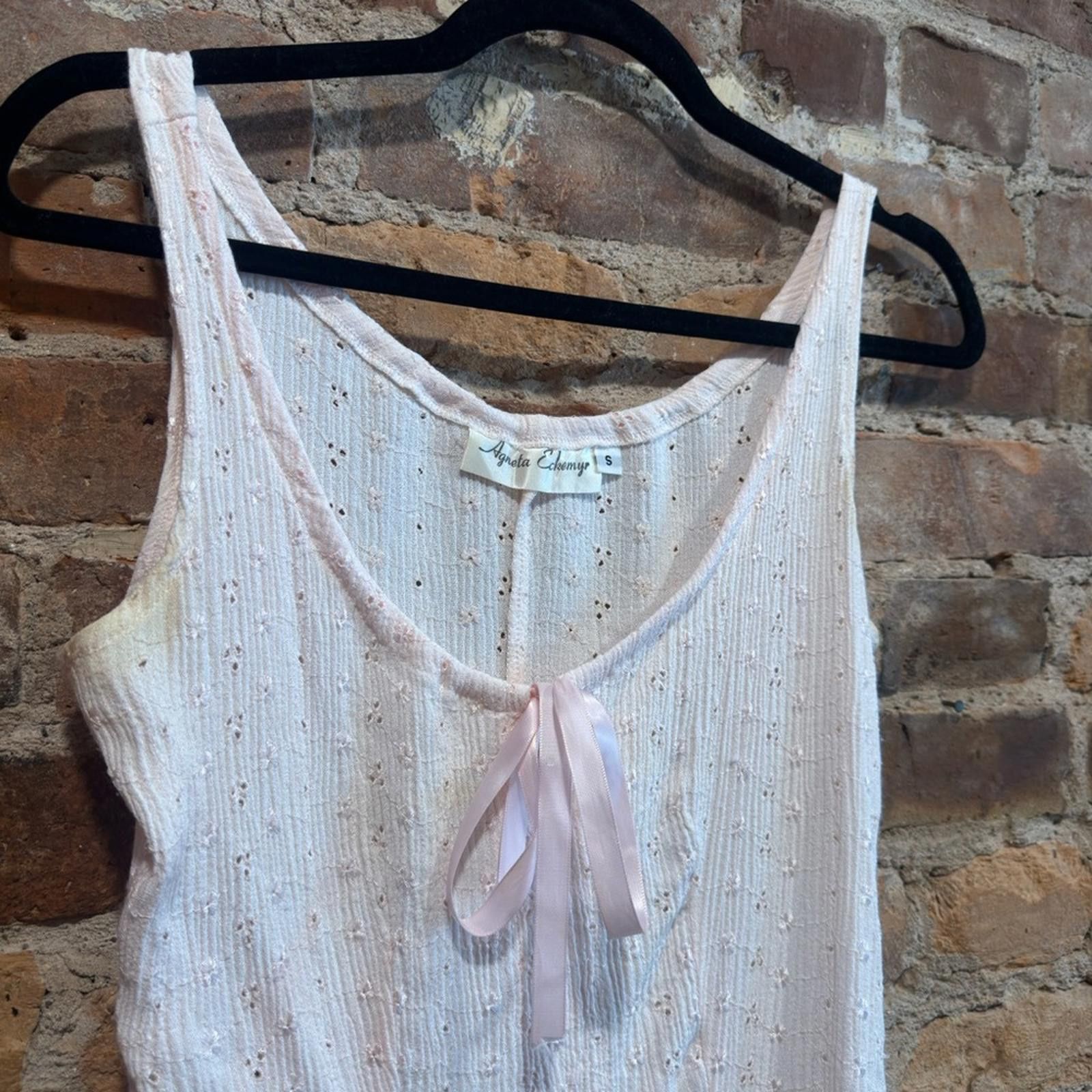 Vintage VINTAGE AGNETA ECKEMYR EYELET TANK TOP Size S / US 4 / IT 40 - 5 Thumbnail