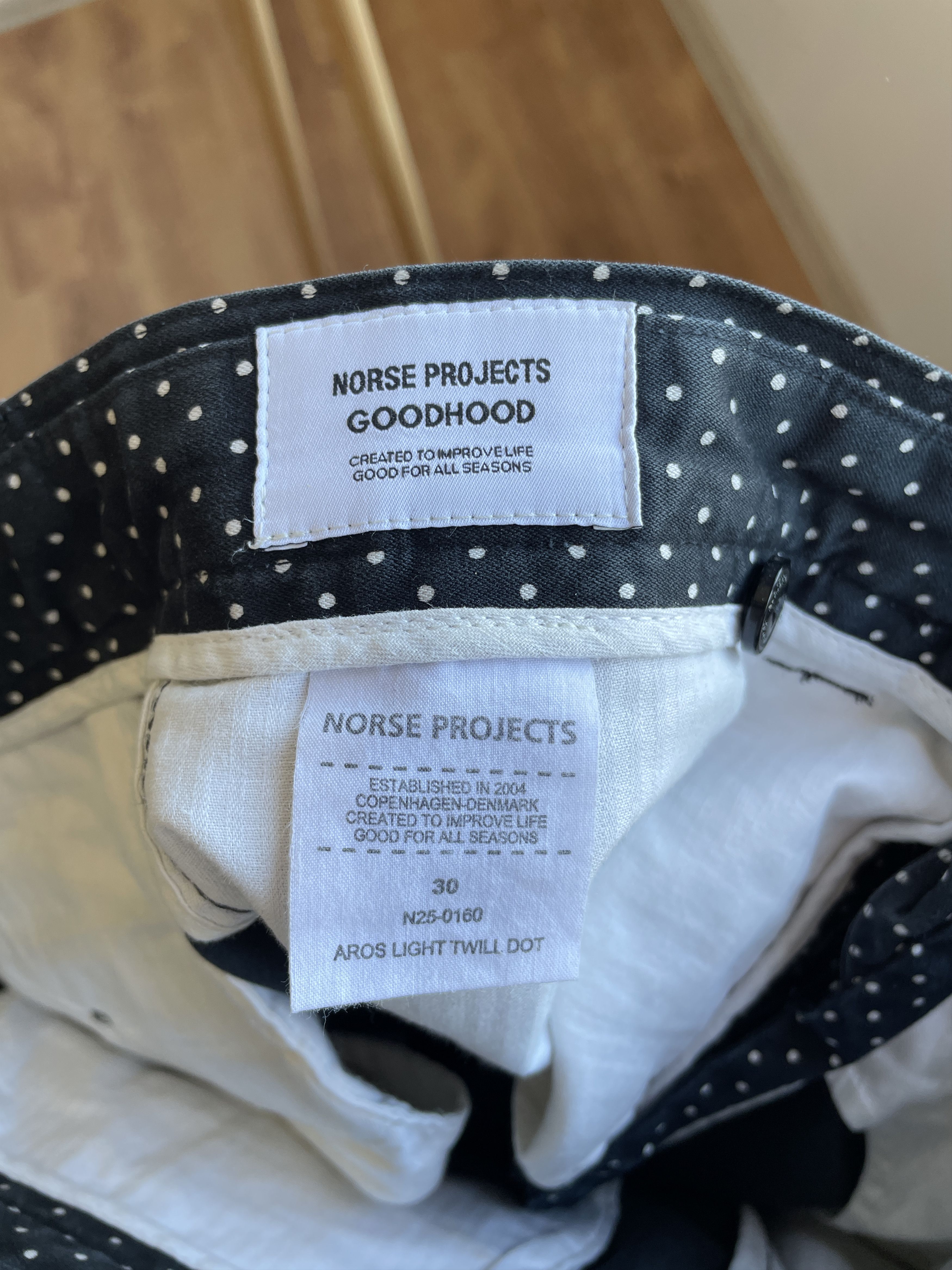 Norse Projects Norse Projetcs x Goodhood Aros Light Twill Polka Dot Pants Size US 30 / EU 46 - 11 Thumbnail