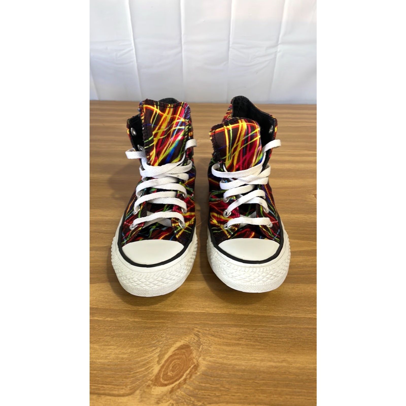 Converse Converse Hi-Top Laser Neon Striped Sneakers - Mens Size 4/Womens Size 6 Size US 4 / IT 34 - 2 Thumbnail