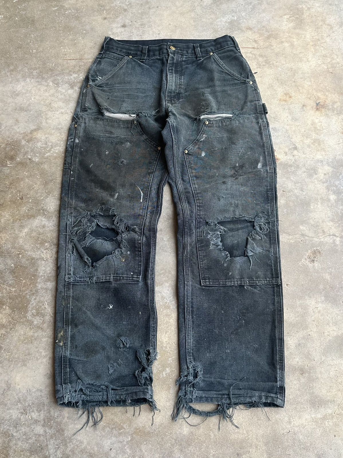 パンツ HERON PRESTON CARHARTT DOUBLE KNEE 34 Black Double Knee Pant