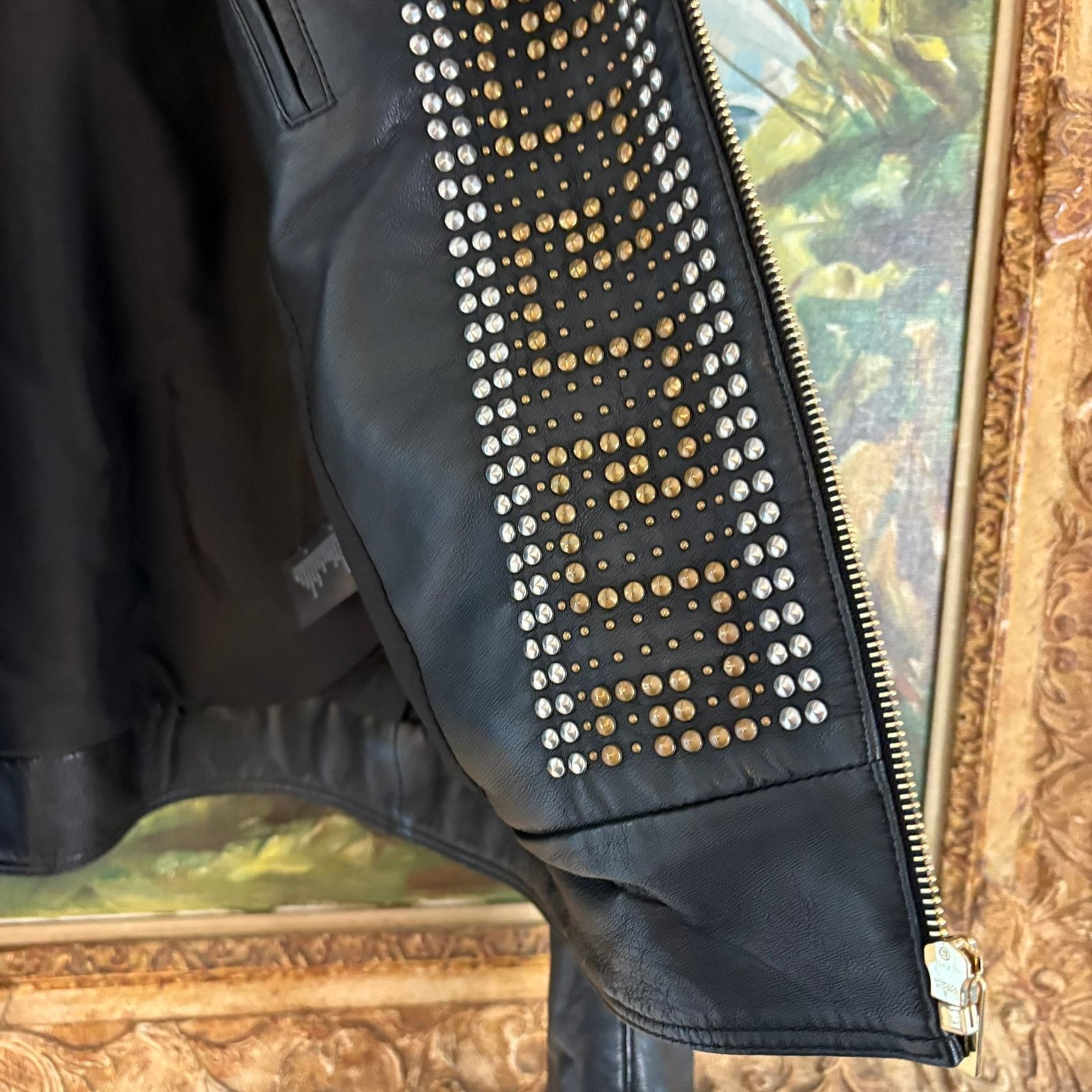 Versace Versace H&M Black Studded Biker Moto Jacket Women’s Medium Size M / US 6-8 / IT 42-44 - 7 Thumbnail