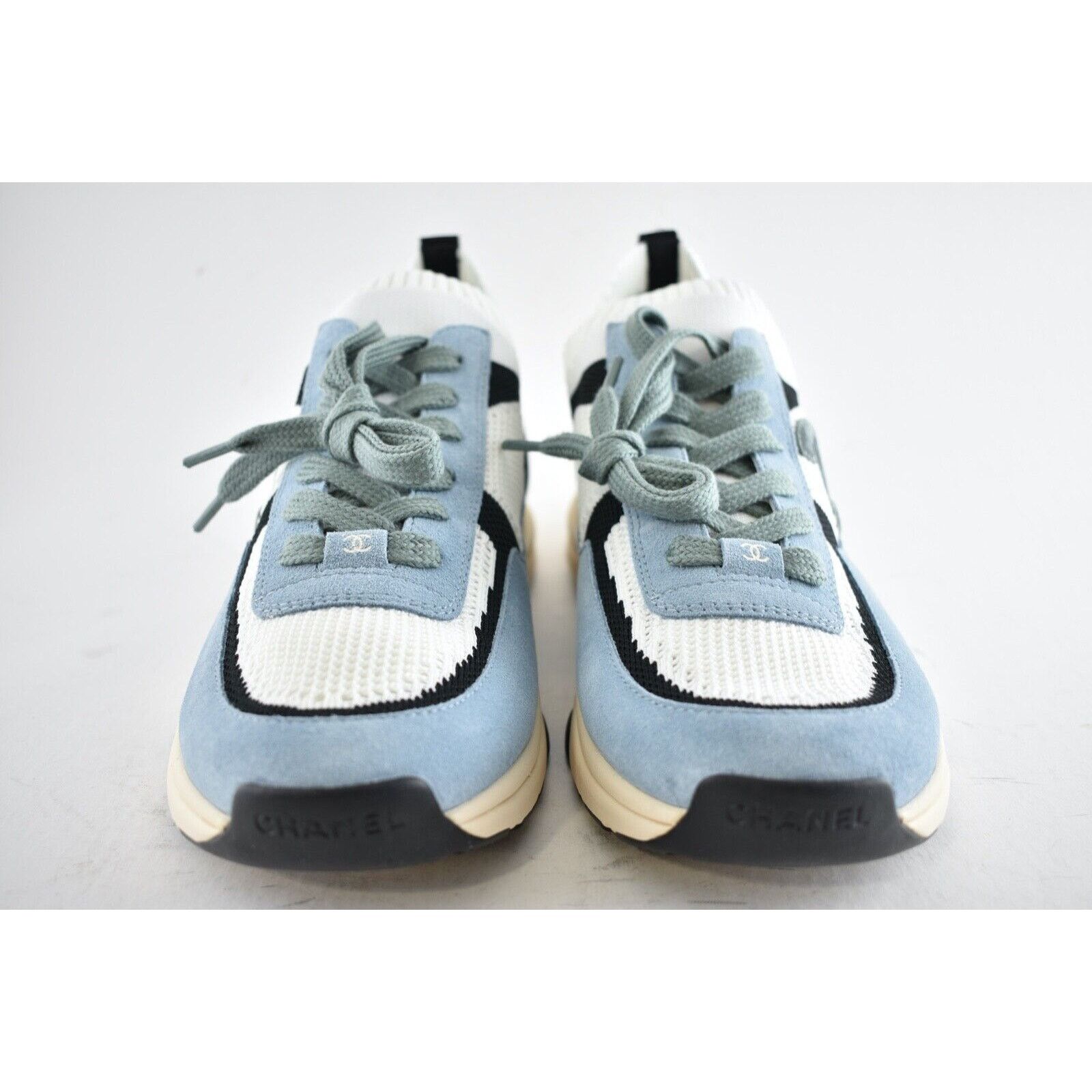 Chanel Chanel 22C Suede Knit CC Logo Low Top Trainer Sneaker 44 11 Size US 11 / EU 44 - 3 Thumbnail
