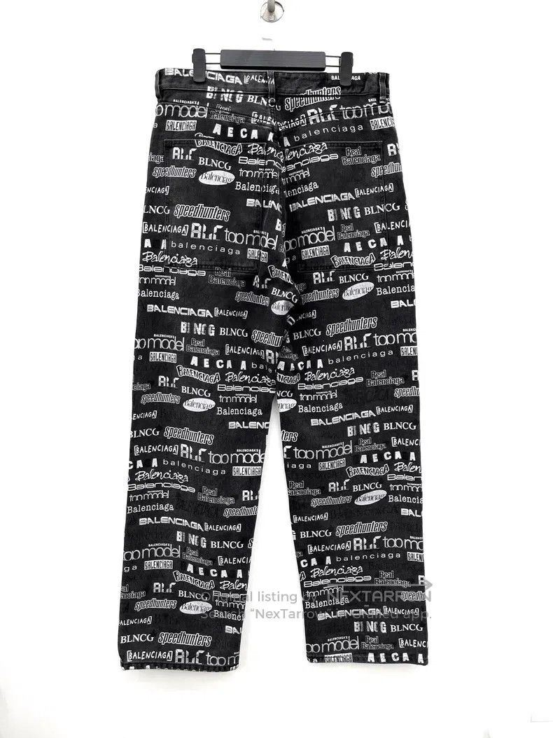 Balenciaga Balenciaga size M Logo Printed Casual Denim Pants Size US 27 - 3 Thumbnail