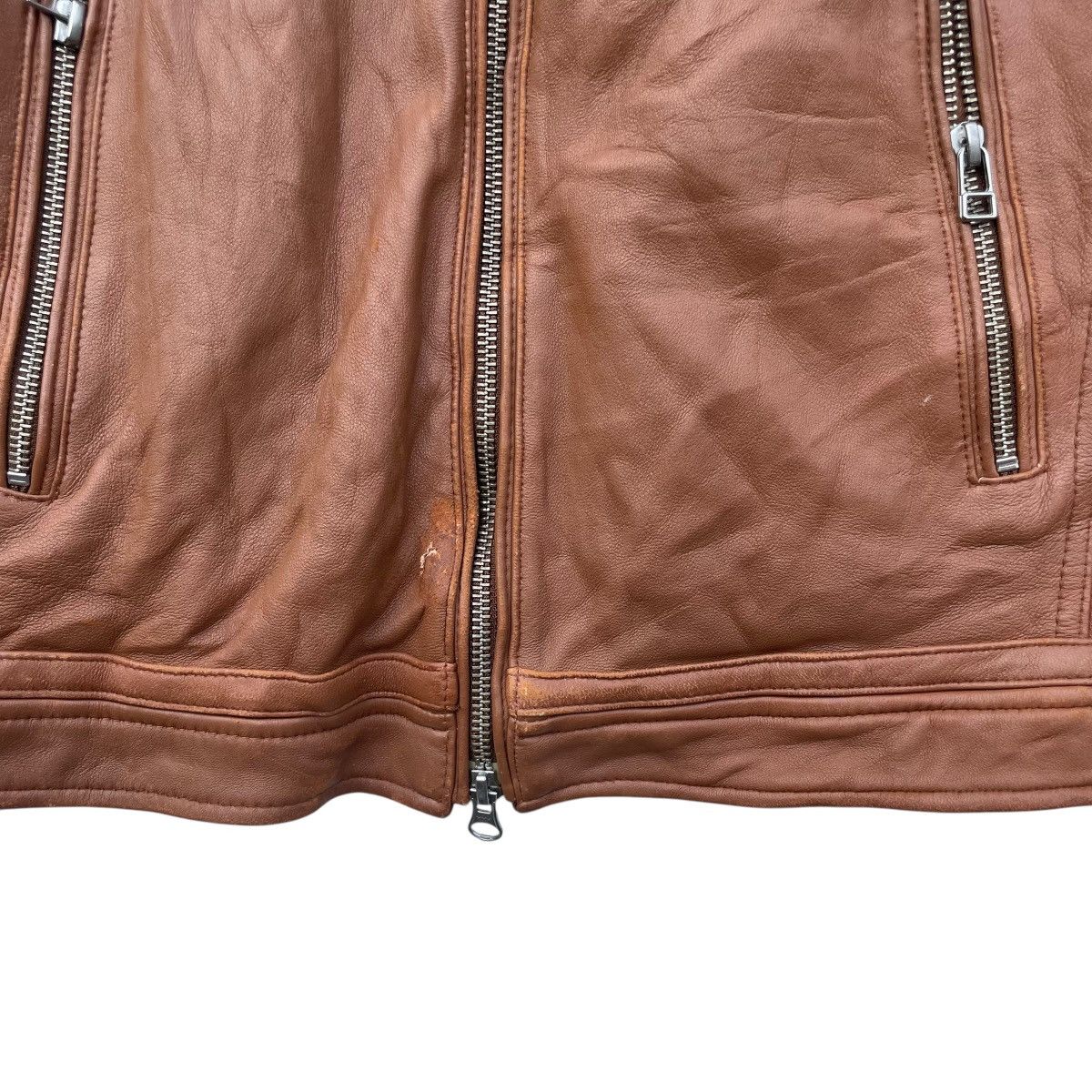 Genuine Leather × Japanese Brand × Vintage Japanese Brand Collection Biker Cafe Racer Jacket Size M / US 6-8 / IT 42-44 - 3 Thumbnail