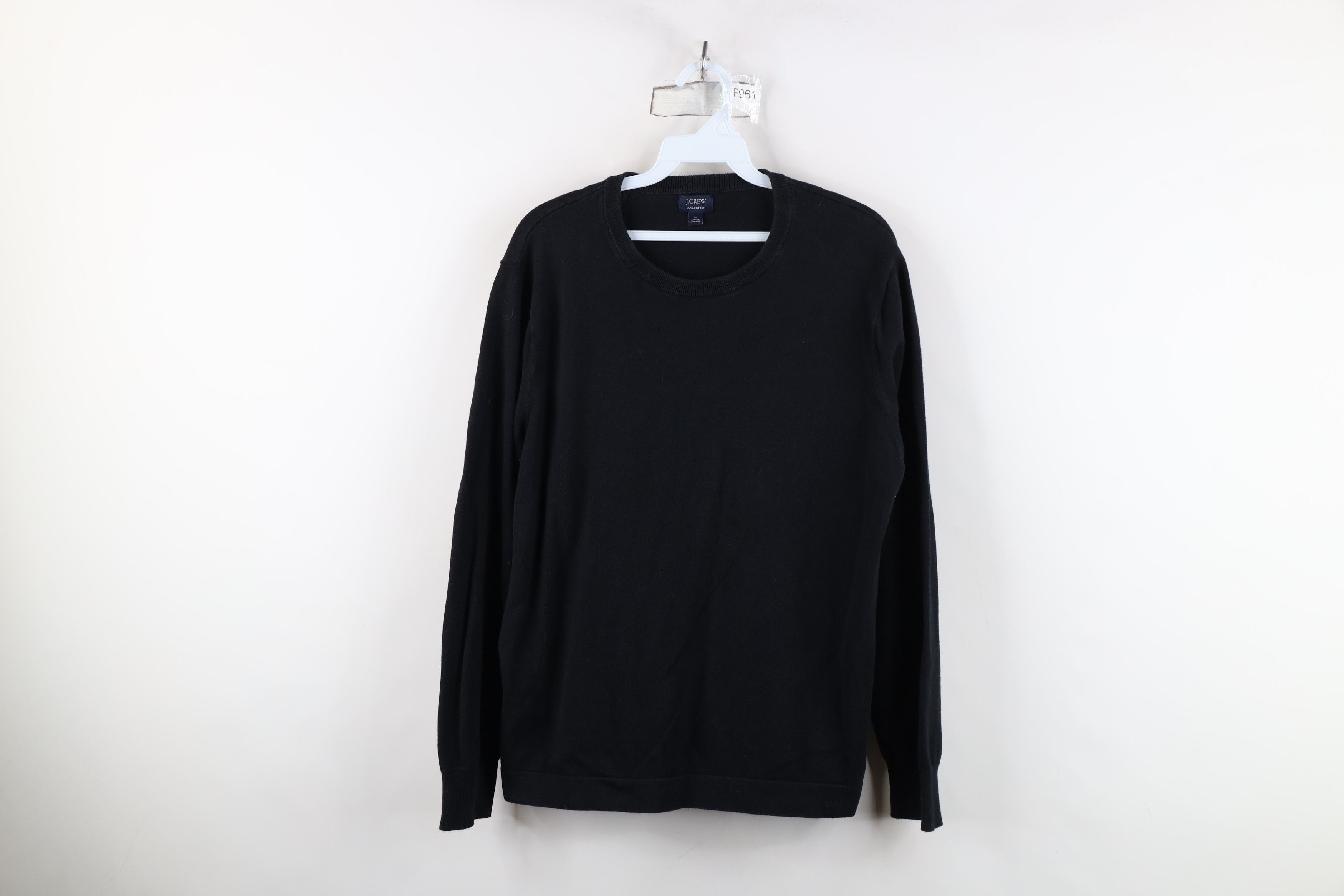 J.Crew J Crew Blank Lightweight Cotton Knit Crewneck Sweater Black Size L / US 10 / IT 46 - 1 Thumbnail