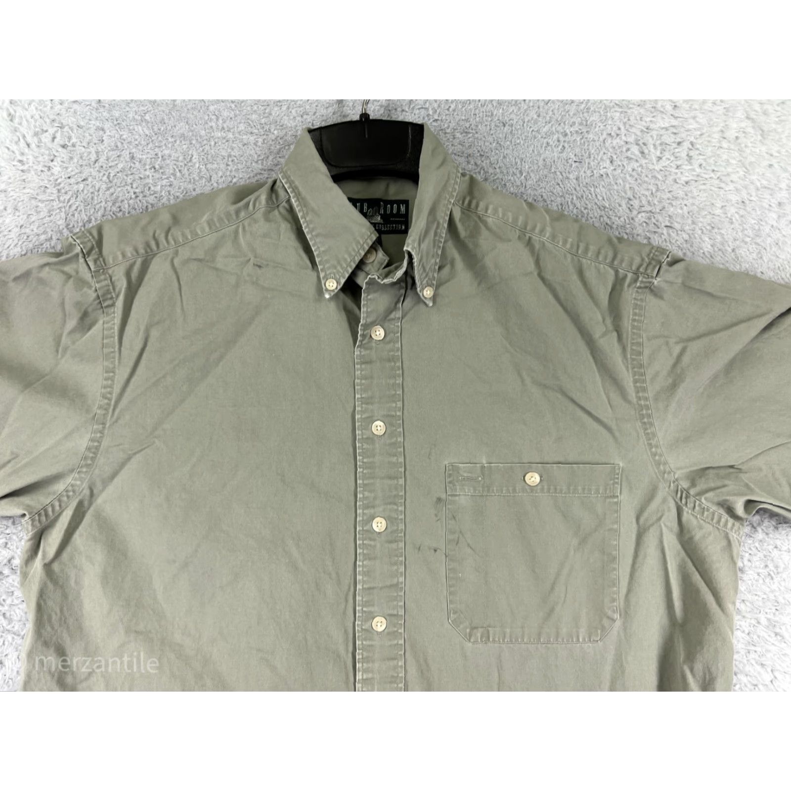 Club Room Club Room Shirt Mens 15.5 Green 100% Cotton Twill Button Up Long Sleeve Workwear Size US M / EU 48-50 / 2 - 5 Thumbnail
