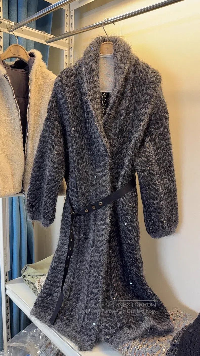 Brunello Cucinelli Brunello Cucinelli Sequined Cashmere Mohair Sweater Coat Size S / US 4 / IT 40 - 2 Thumbnail