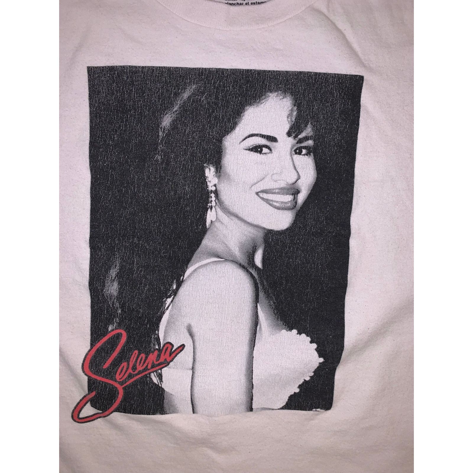 Band Tees × Other Selena Cropped T Shirt Womens XL White Boxy Tejano Singer Size XL / US 12-14 / IT 48-50 - 1 Thumbnail