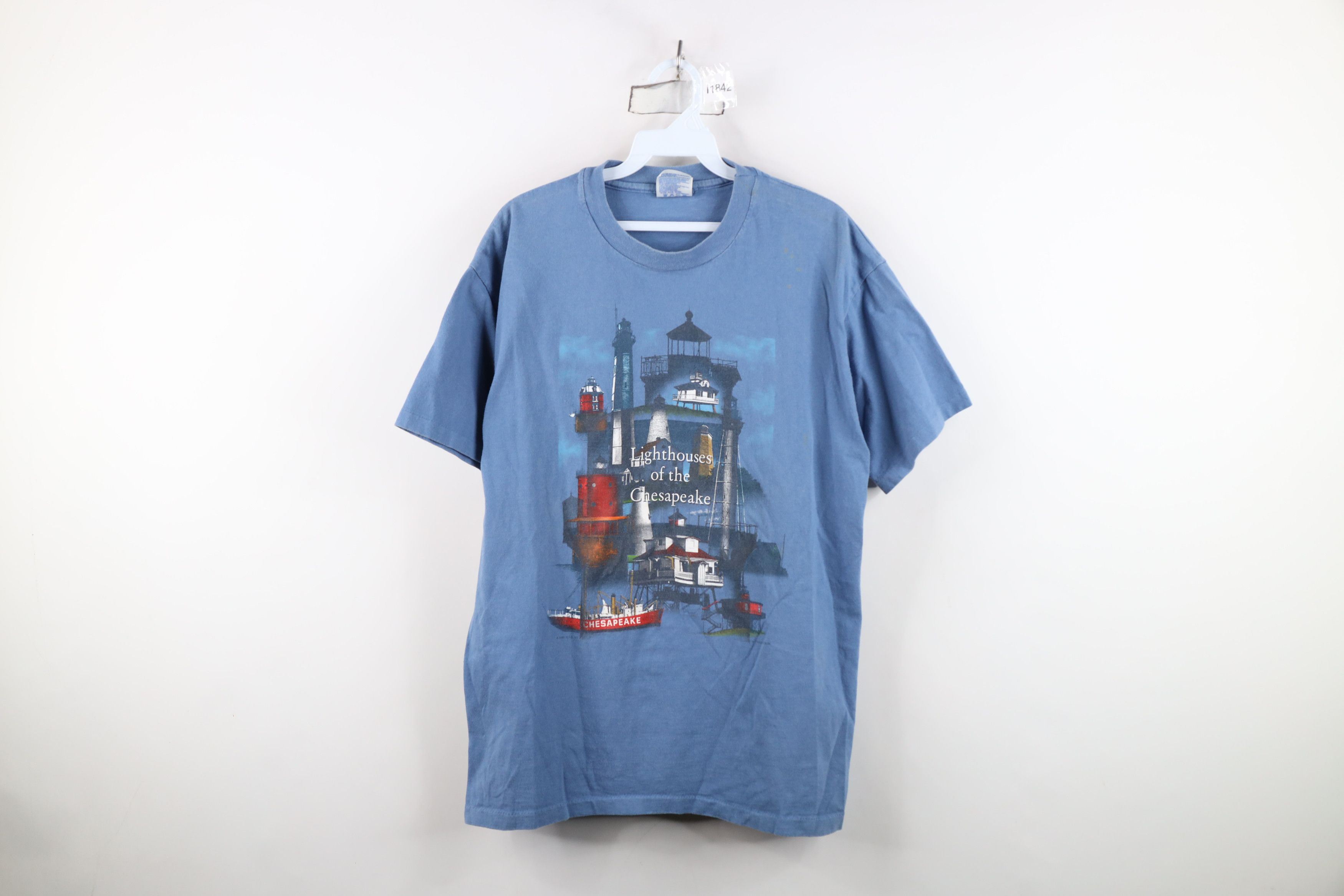 Vintage Vintage 90s Lighthouses of the Chesapeake T-Shirt Cotton Size US L / EU 52-54 / 3 - 1 Thumbnail