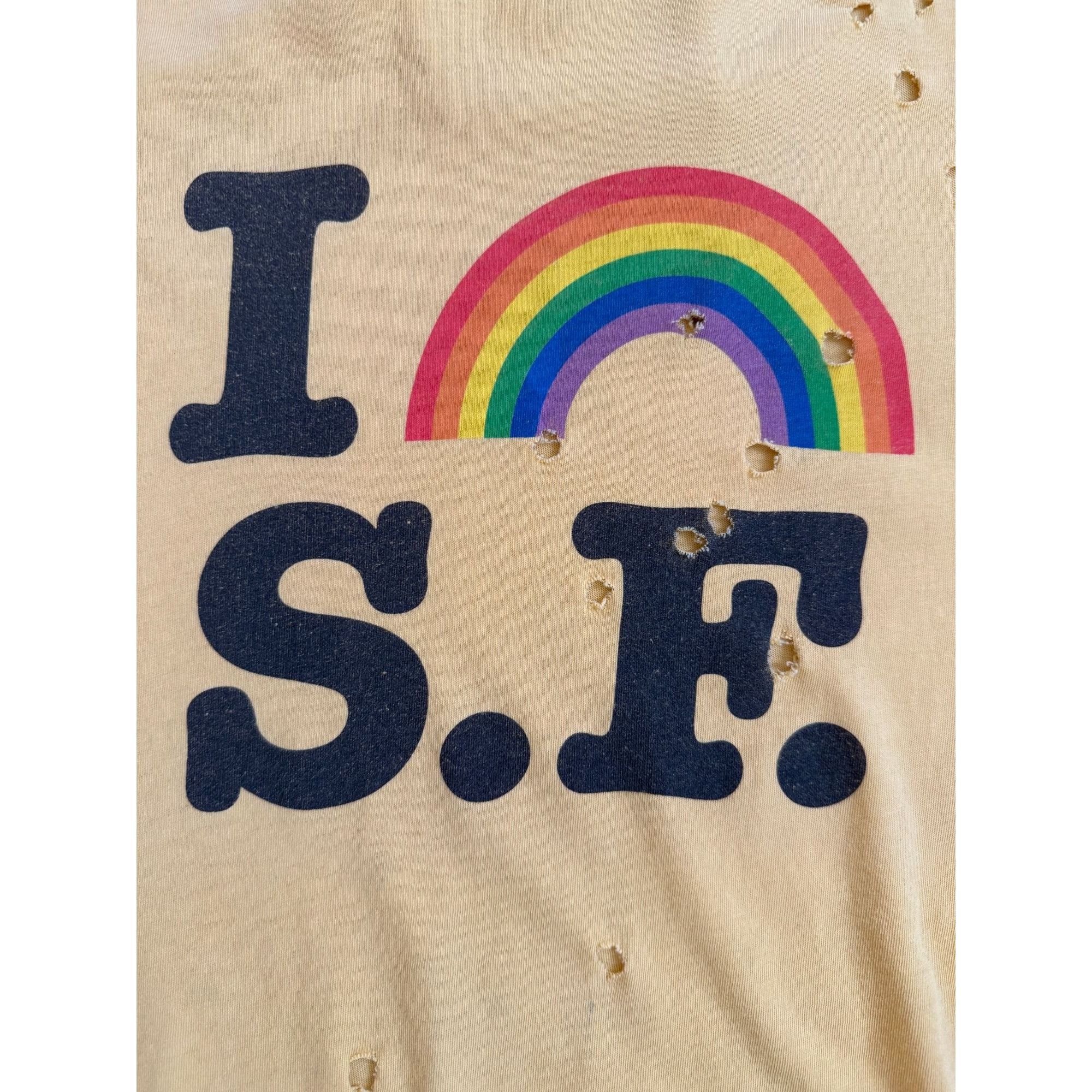 Other Parballe “I 🌈 S.F.” Shotgun‑Distressed Vintage Tee – Rare B Size US M / EU 48-50 / 2 - 2 Thumbnail